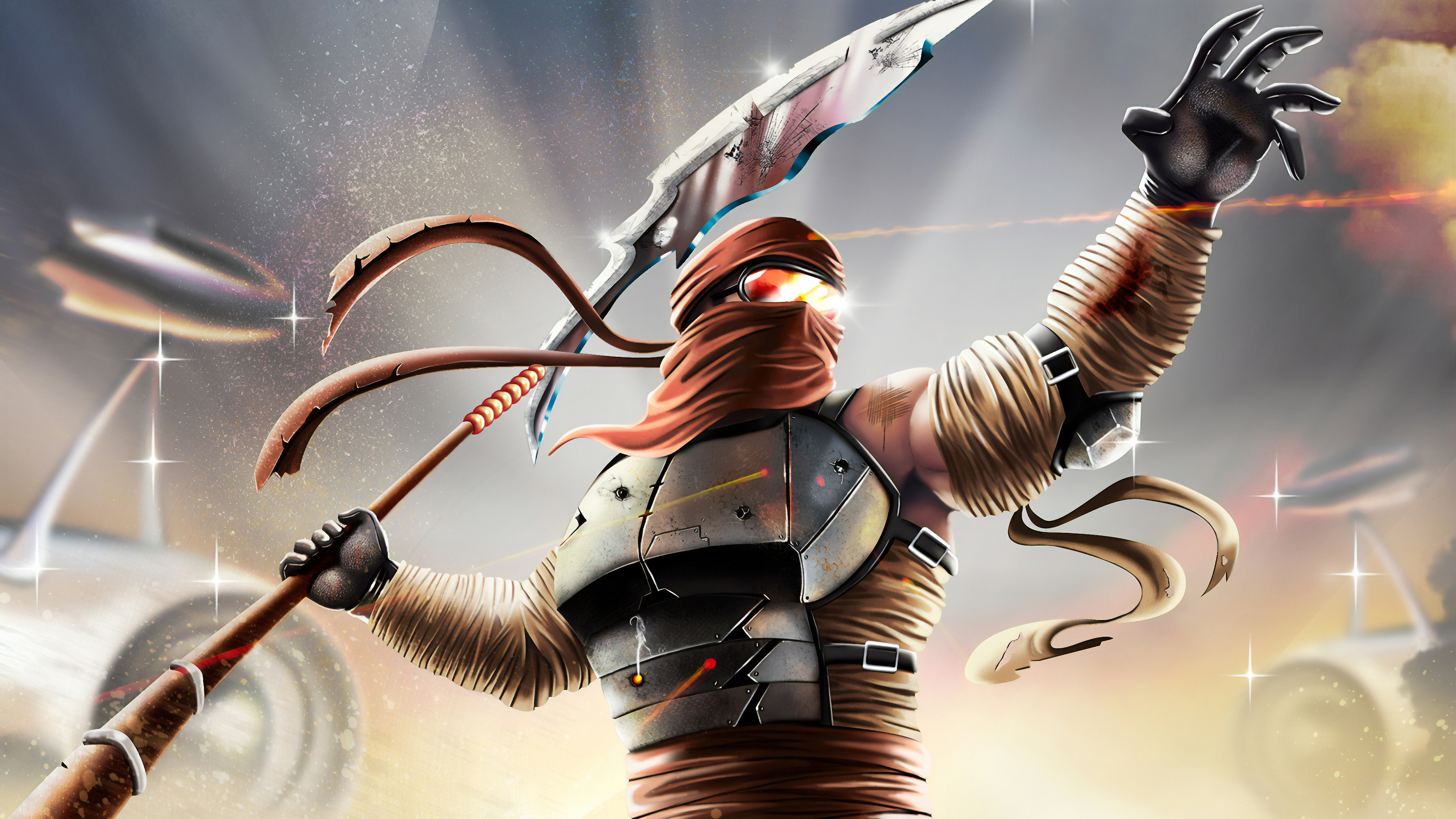 Download mobile wallpaper Fantasy, Warrior, Spear for free.
