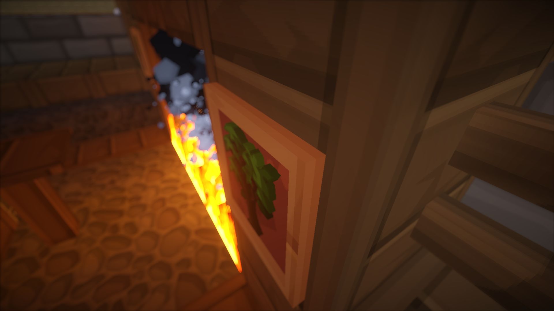Download mobile wallpaper Fire, Minecraft, Video Game, Mojang for free.