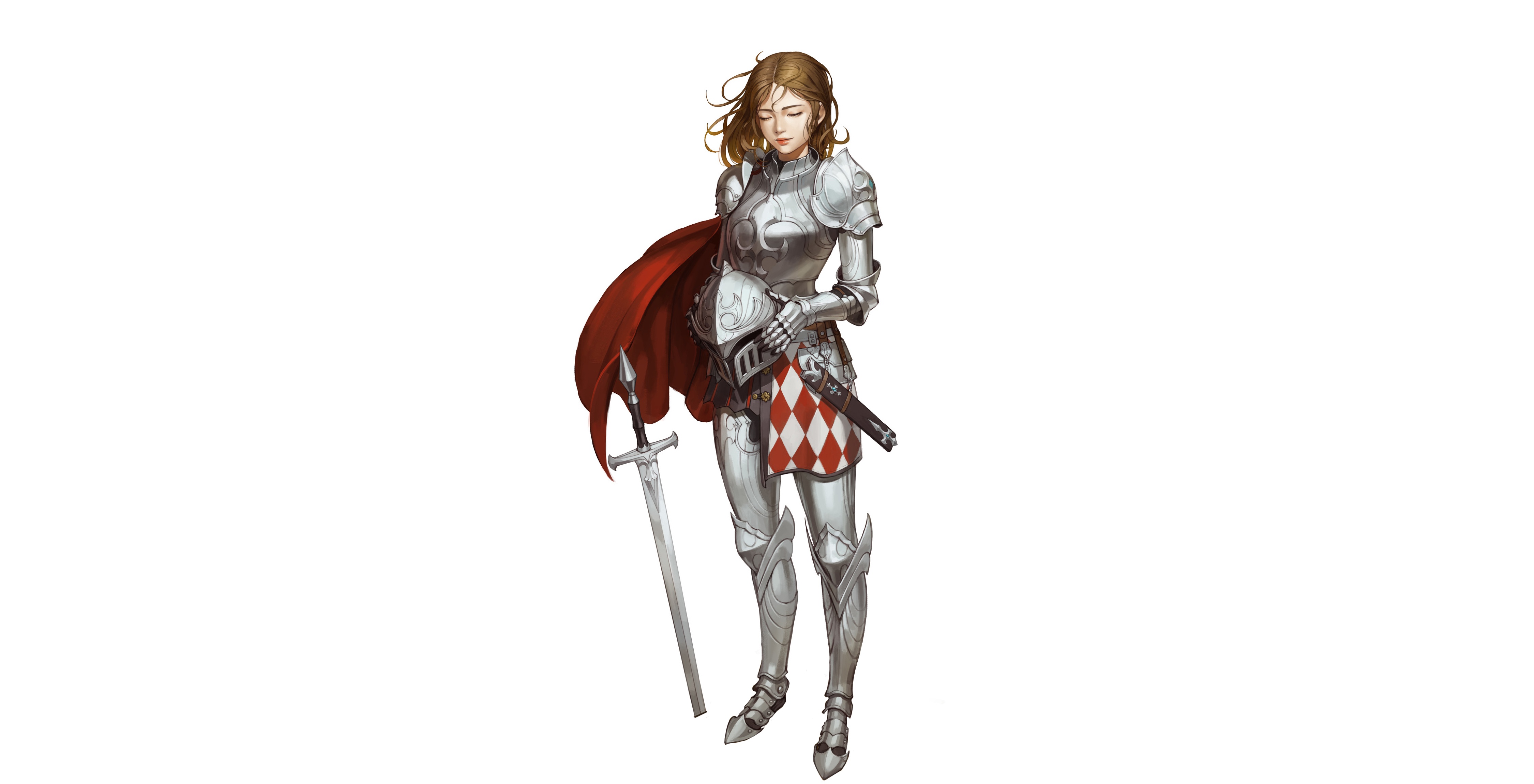 Download mobile wallpaper Fantasy, Knight, Armor, Sword, Woman Warrior for free.
