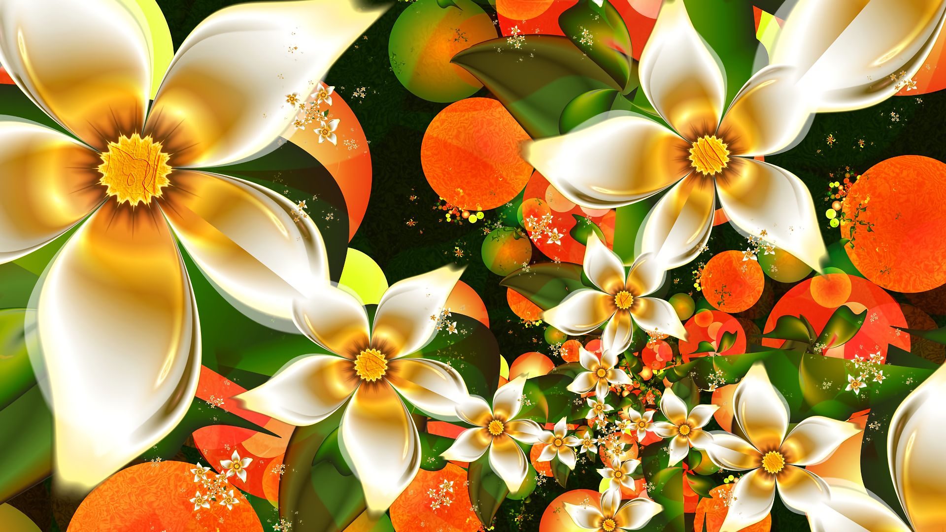 Free download wallpaper Flowers, Flower, Artistic, Blossom, Orange (Color) on your PC desktop