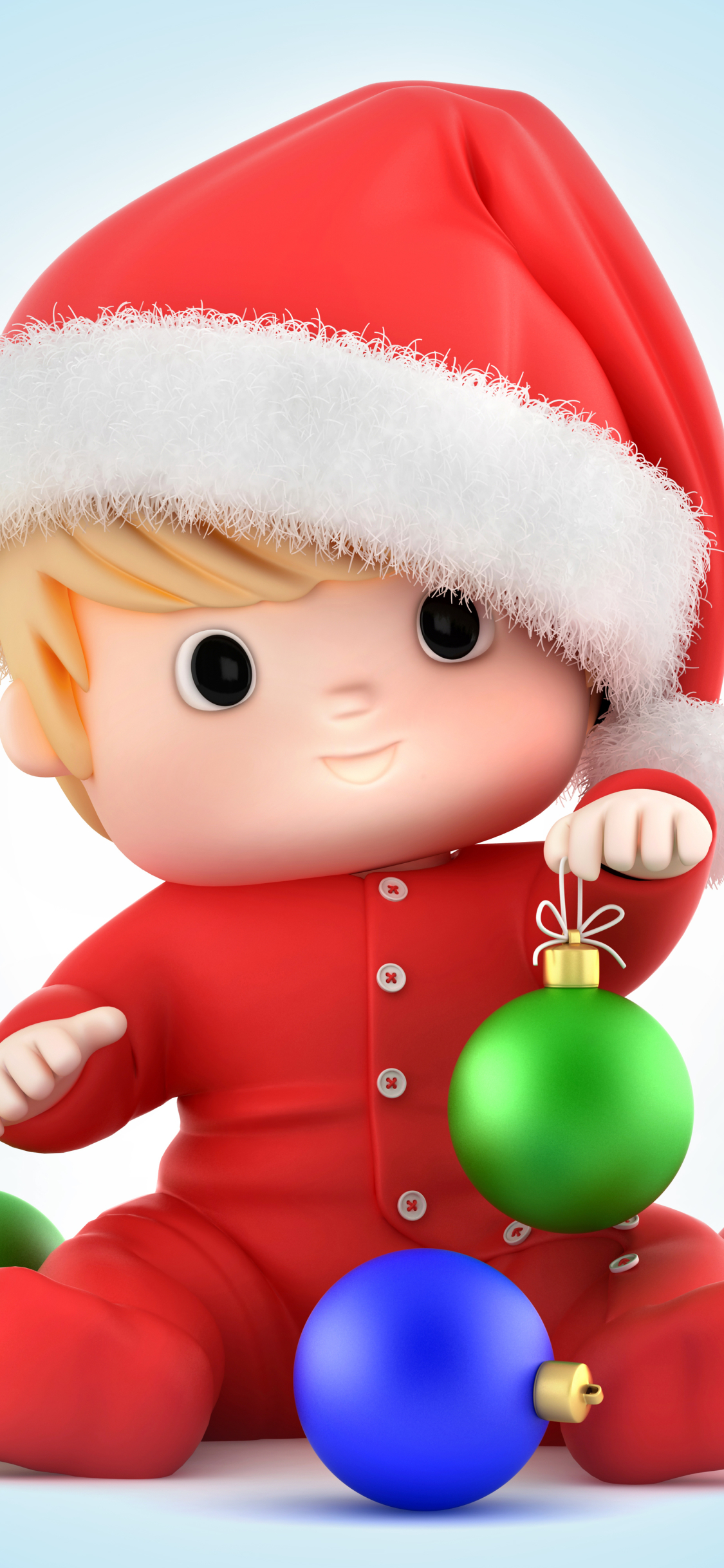Descarga gratuita de fondo de pantalla para móvil de Navidad, Día Festivo, Bebé, Adornos De Navidad, Sombrero De Santa.