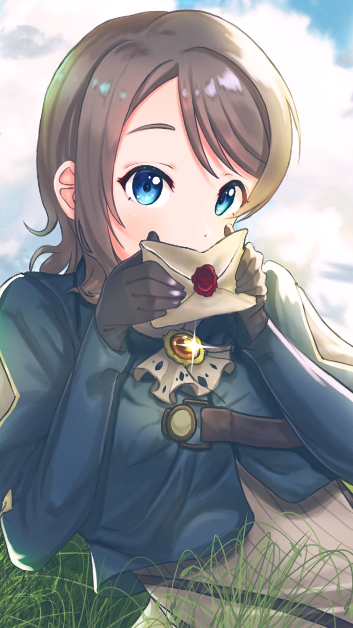Download mobile wallpaper Anime, Crossover, Love Live! Sunshine!!, You Watanabe, Violet Evergarden (Anime) for free.