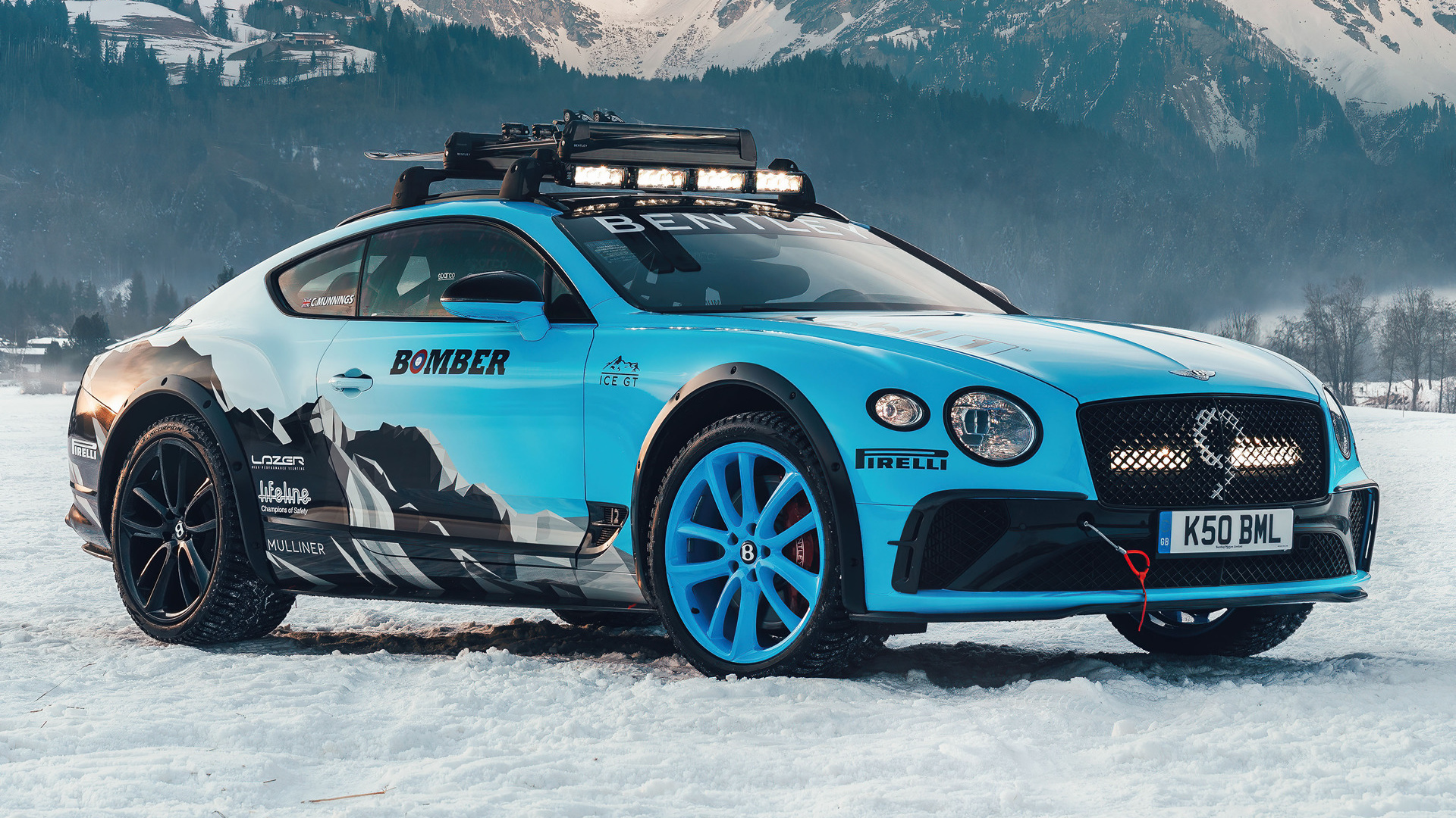 Завантажити шпалери Bentley Continental Gt Ice Race на телефон безкоштовно