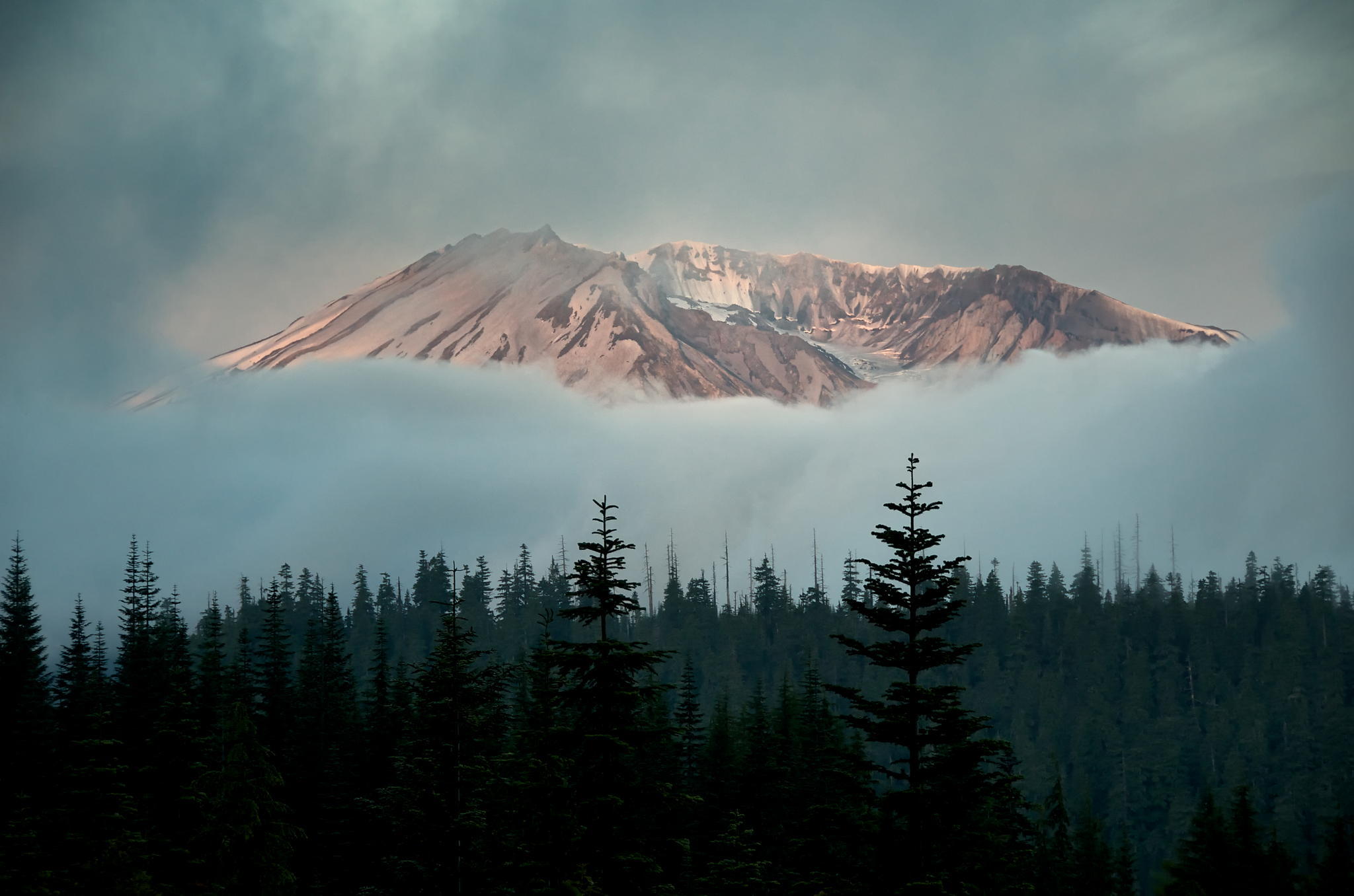 Laden Sie das Natur, Bäume, Nebel, Sky, Mountains-Bild kostenlos auf Ihren PC-Desktop herunter