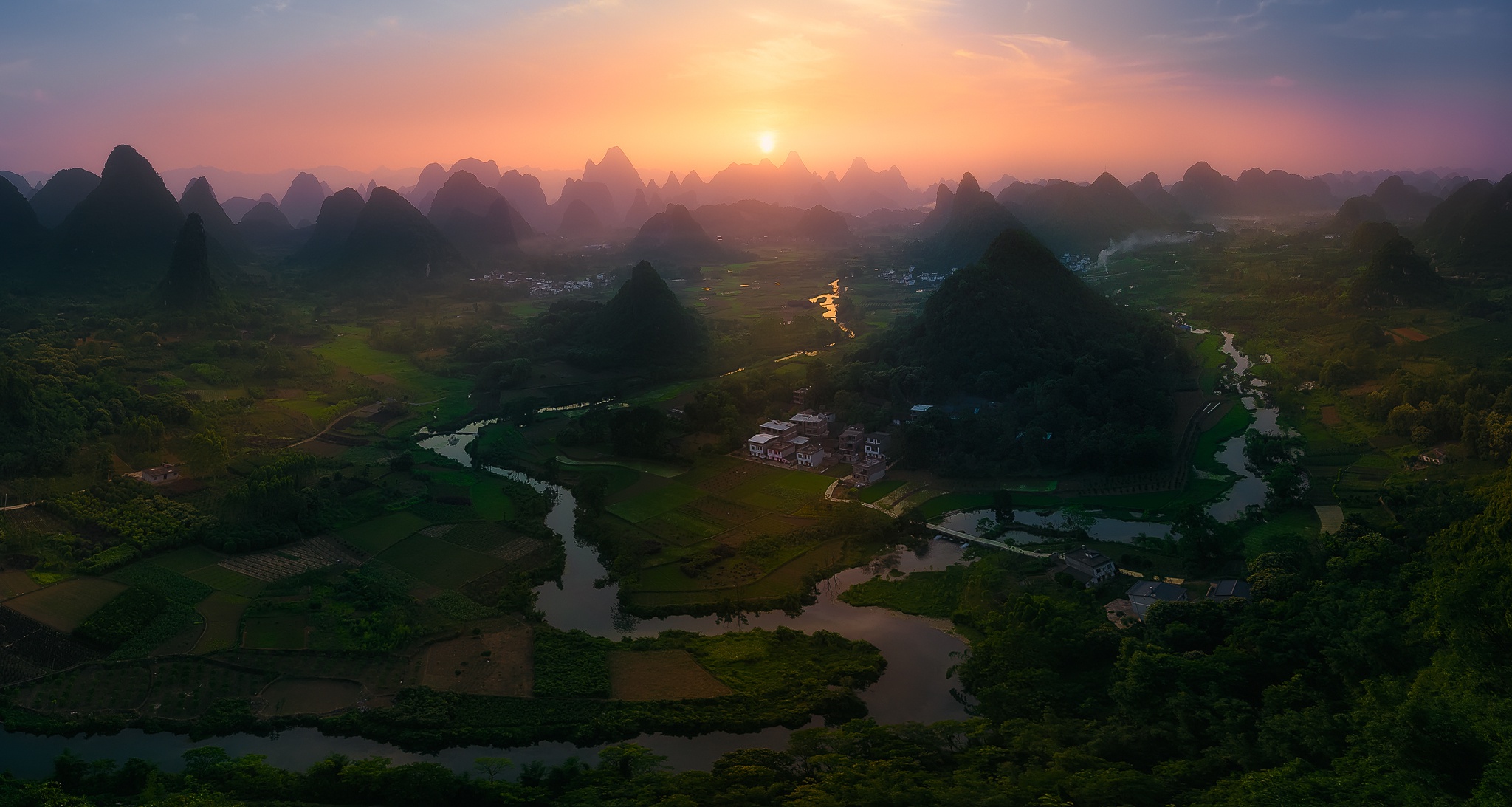 Laden Sie das Landschaft, Sonnenaufgang, China, Fotografie-Bild kostenlos auf Ihren PC-Desktop herunter