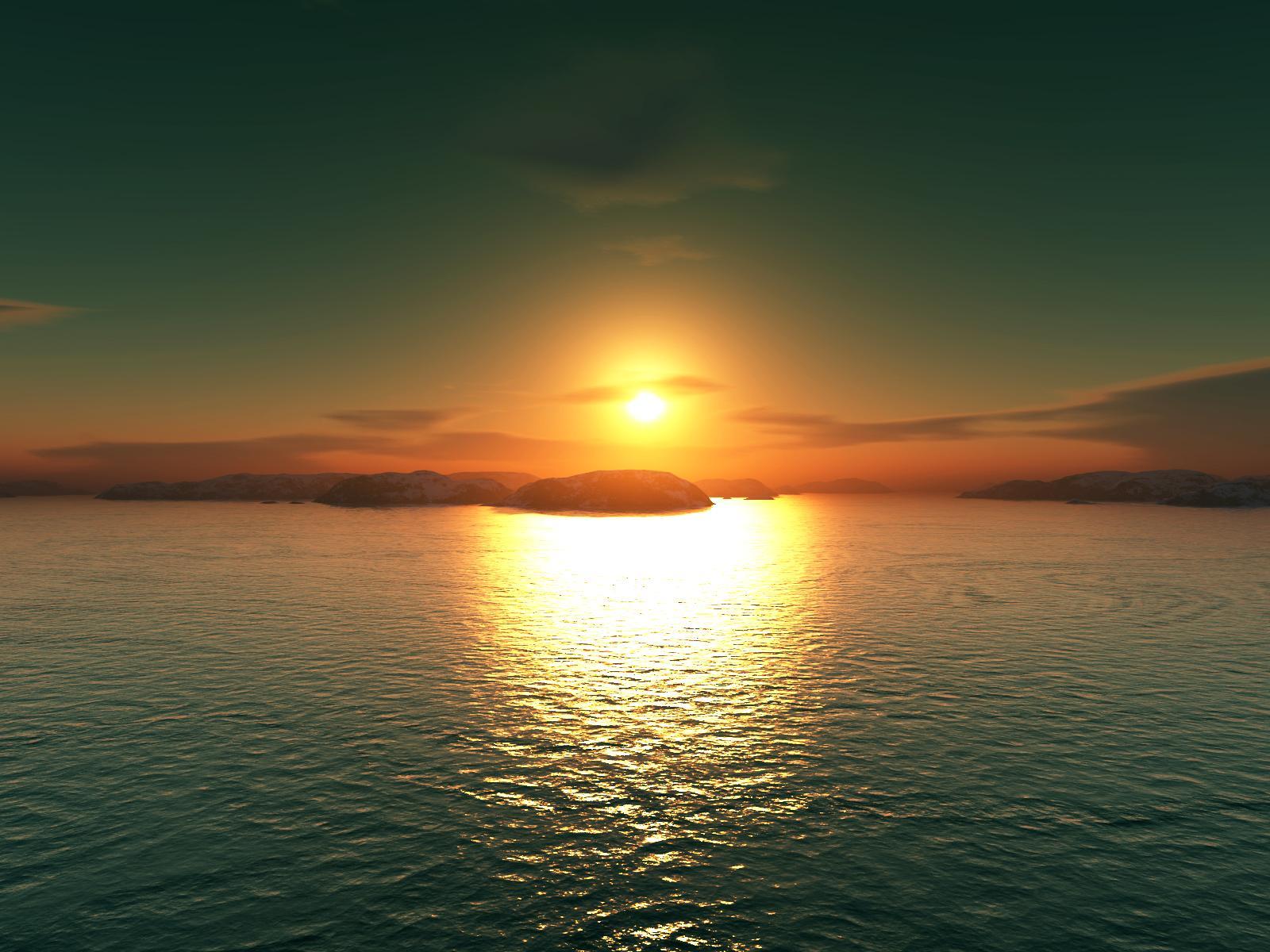 Download mobile wallpaper Sun, Water, Sea, Sunset, Landscape for free.