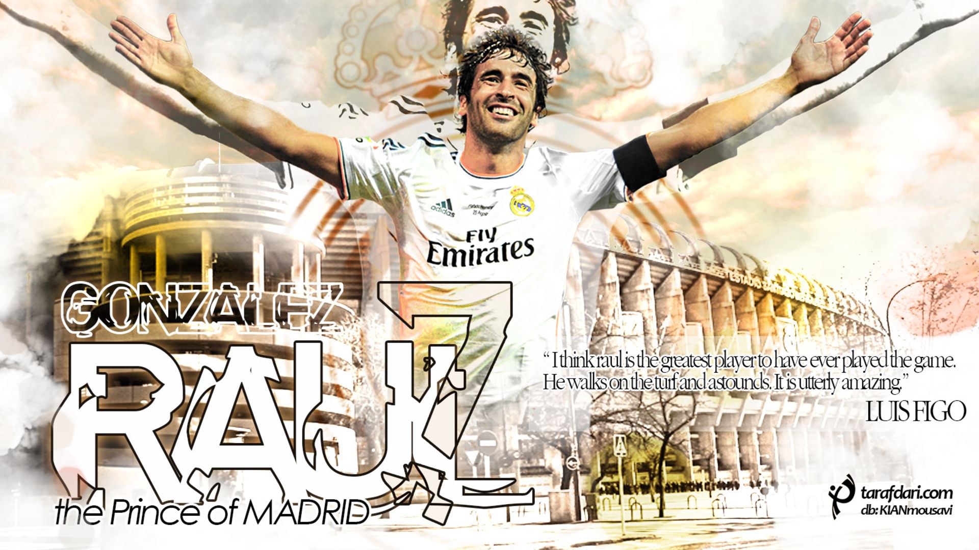 Скачати мобільні шпалери Спорт, Футбол, Реал Мадрид C F, Рауль Гонсалес Бланко безкоштовно.