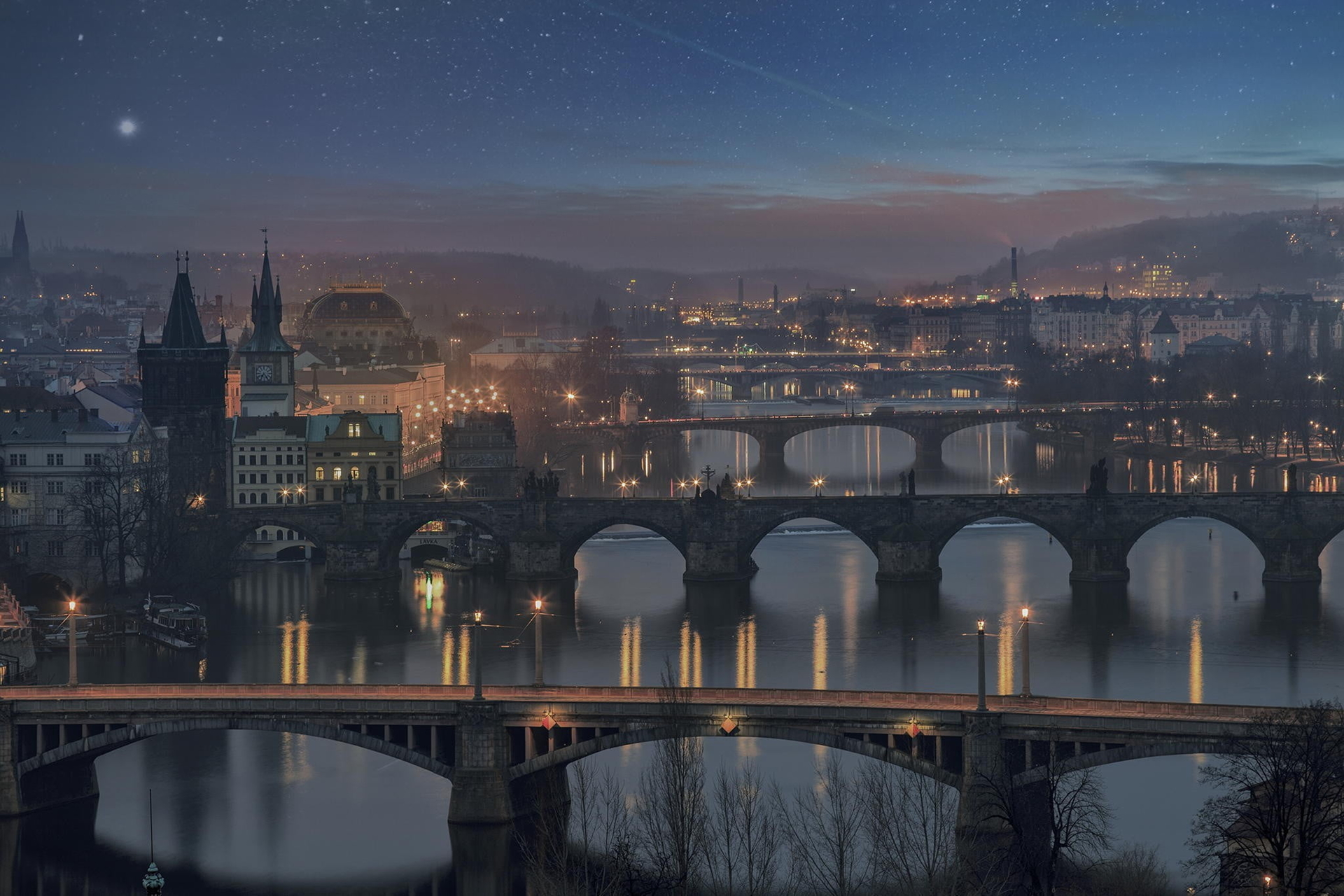 Free download wallpaper Cities, City, Bridge, Prague, Man Made on your PC desktop