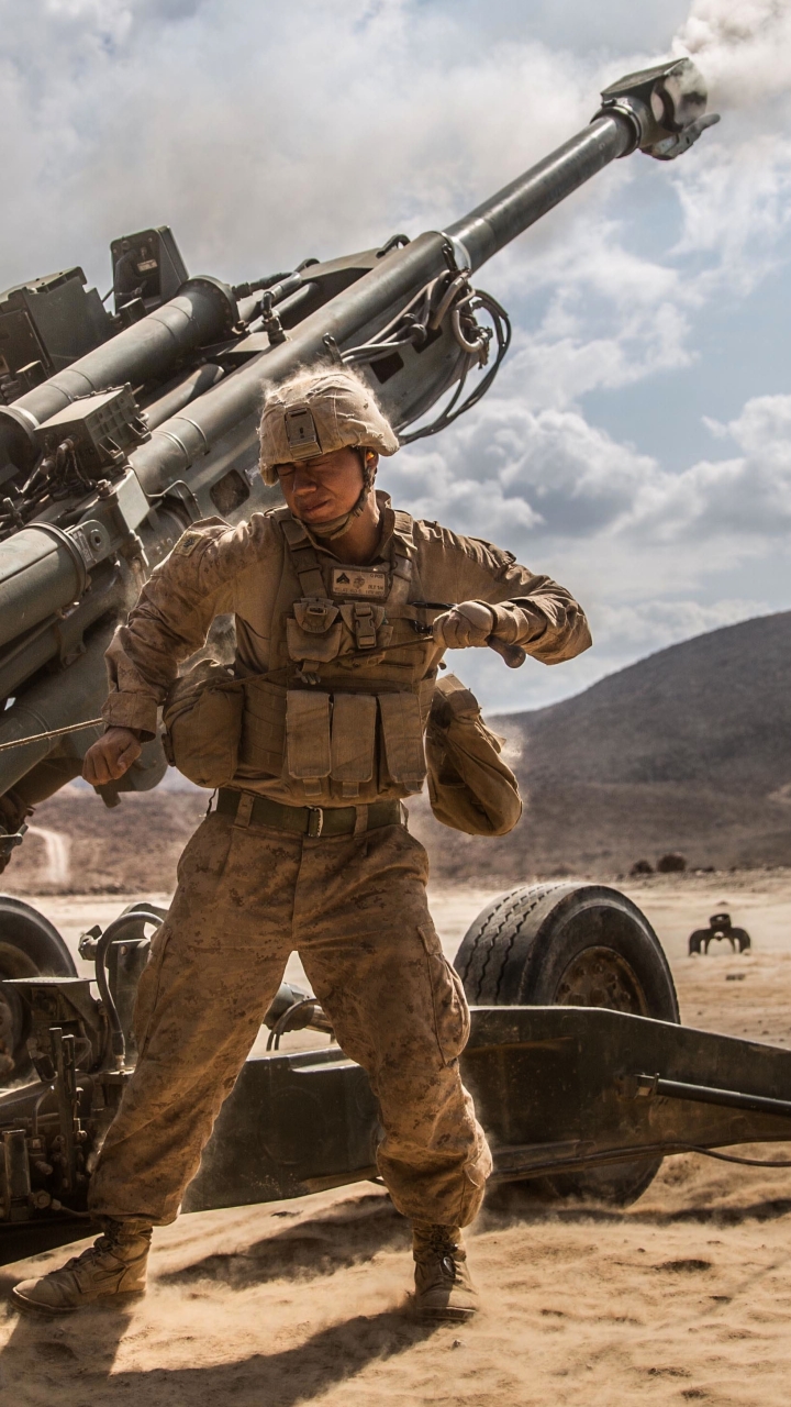 Download mobile wallpaper Military, Soldier, Artillery, M777 Howitzer for free.