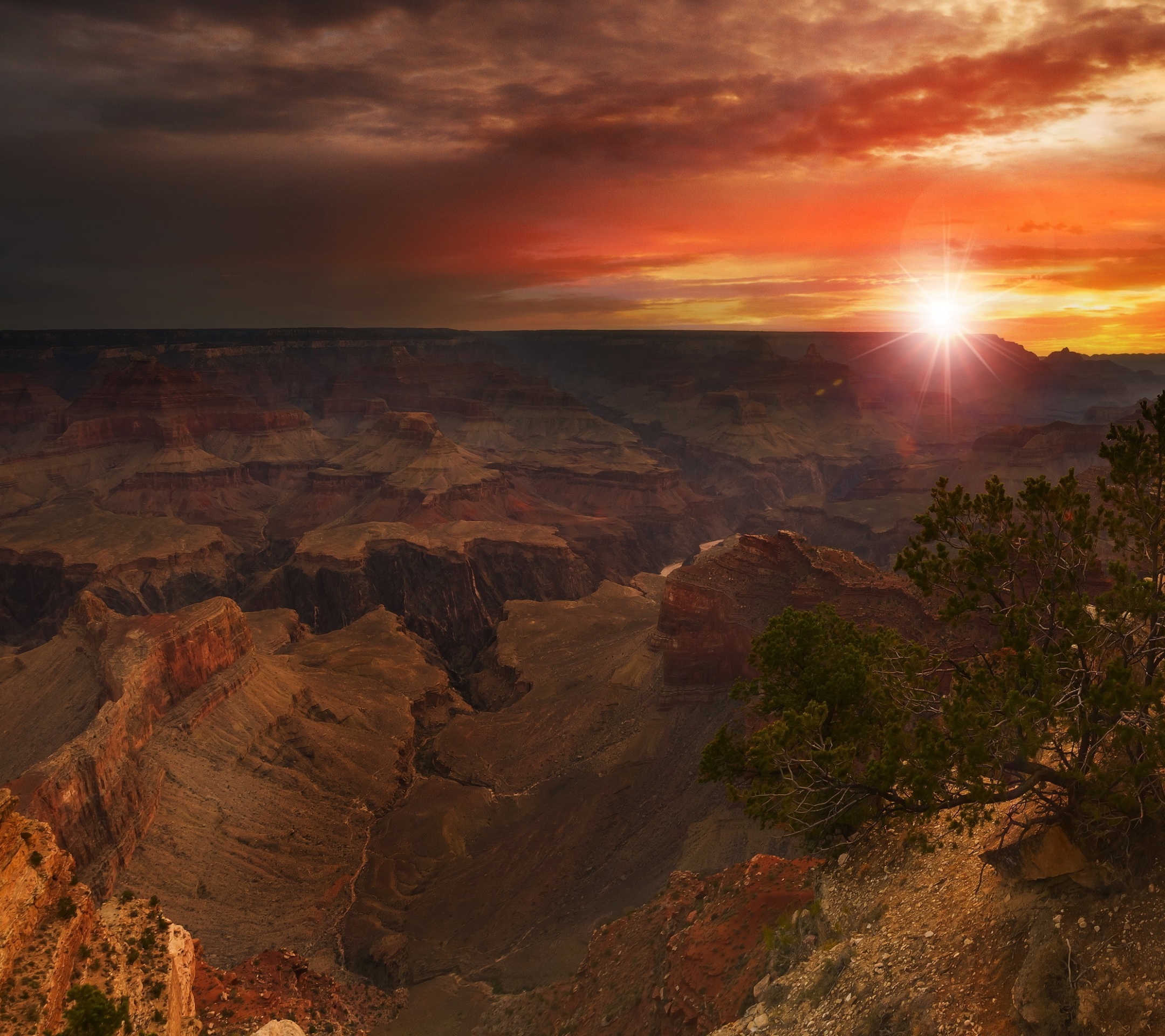 Download mobile wallpaper Sunset, Sun, Canyon, Earth, Cloud, Canyons, Arizona, Grand Canyon for free.