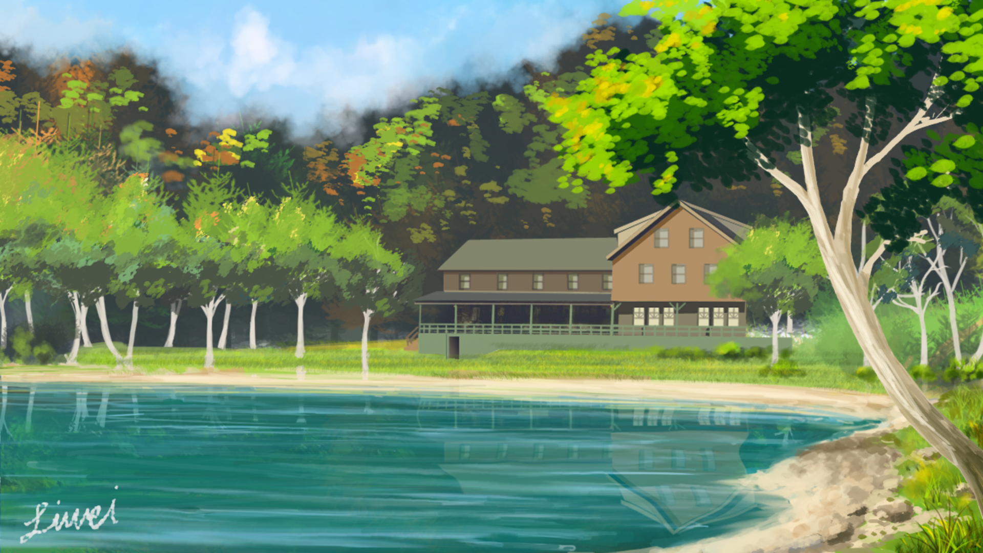 Laden Sie das Dr House, See, Wald, Animes-Bild kostenlos auf Ihren PC-Desktop herunter