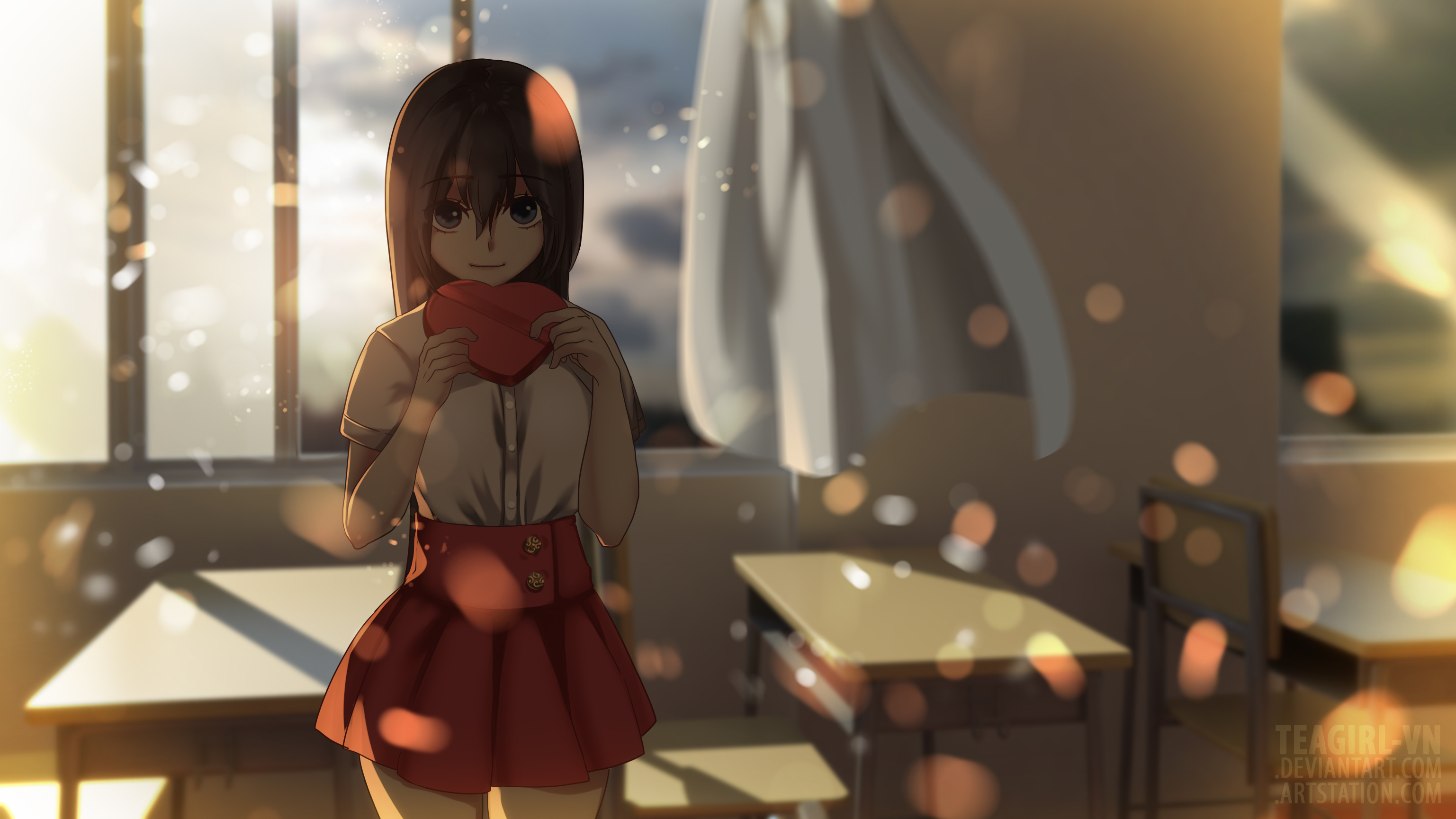 Free download wallpaper Valentine's Day, Anime, Chocolate, Original, Classroom on your PC desktop