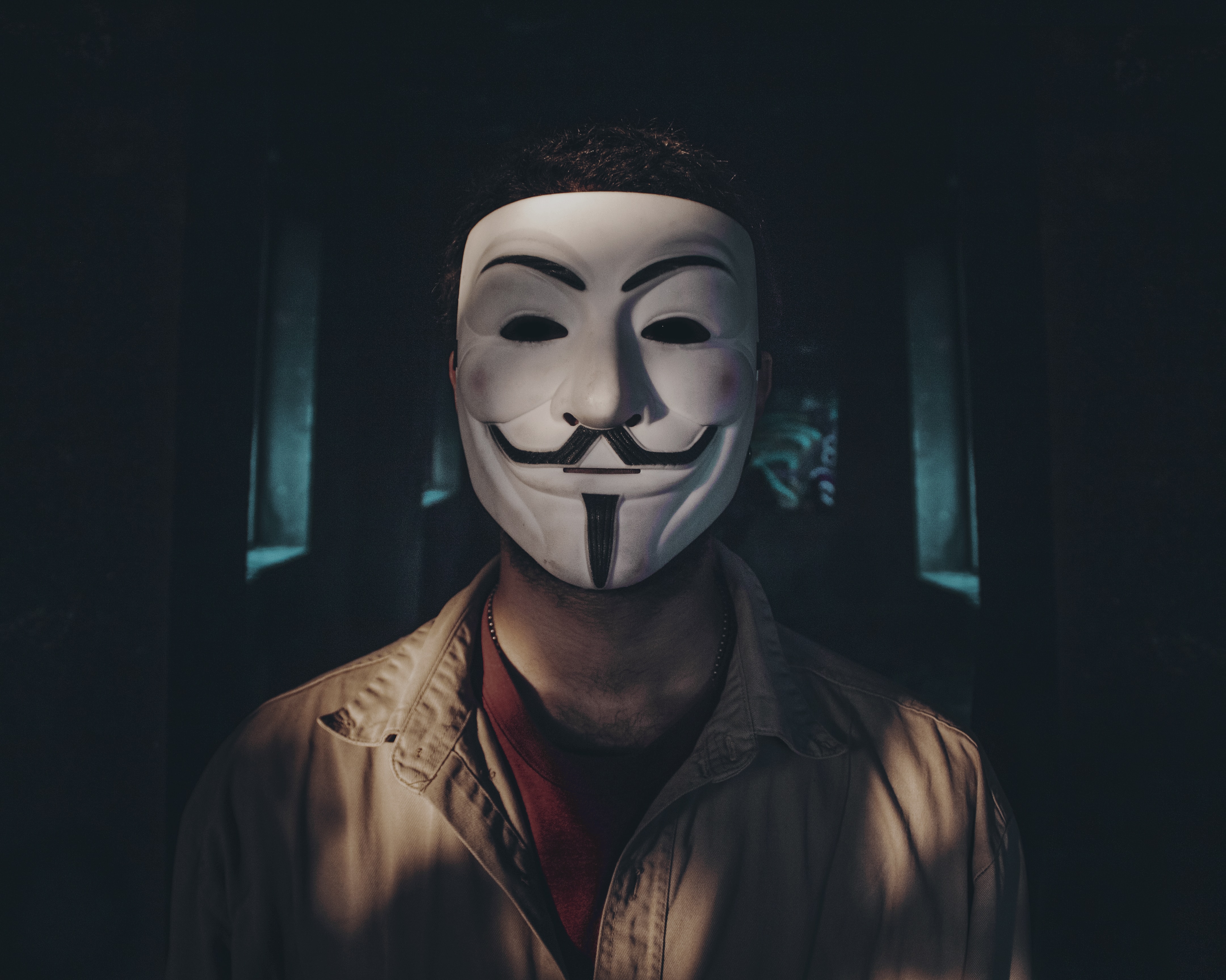 Download mobile wallpaper Mask, Miscellanea, Miscellaneous, Person, Shadow, Anonymous, Human, Dark for free.