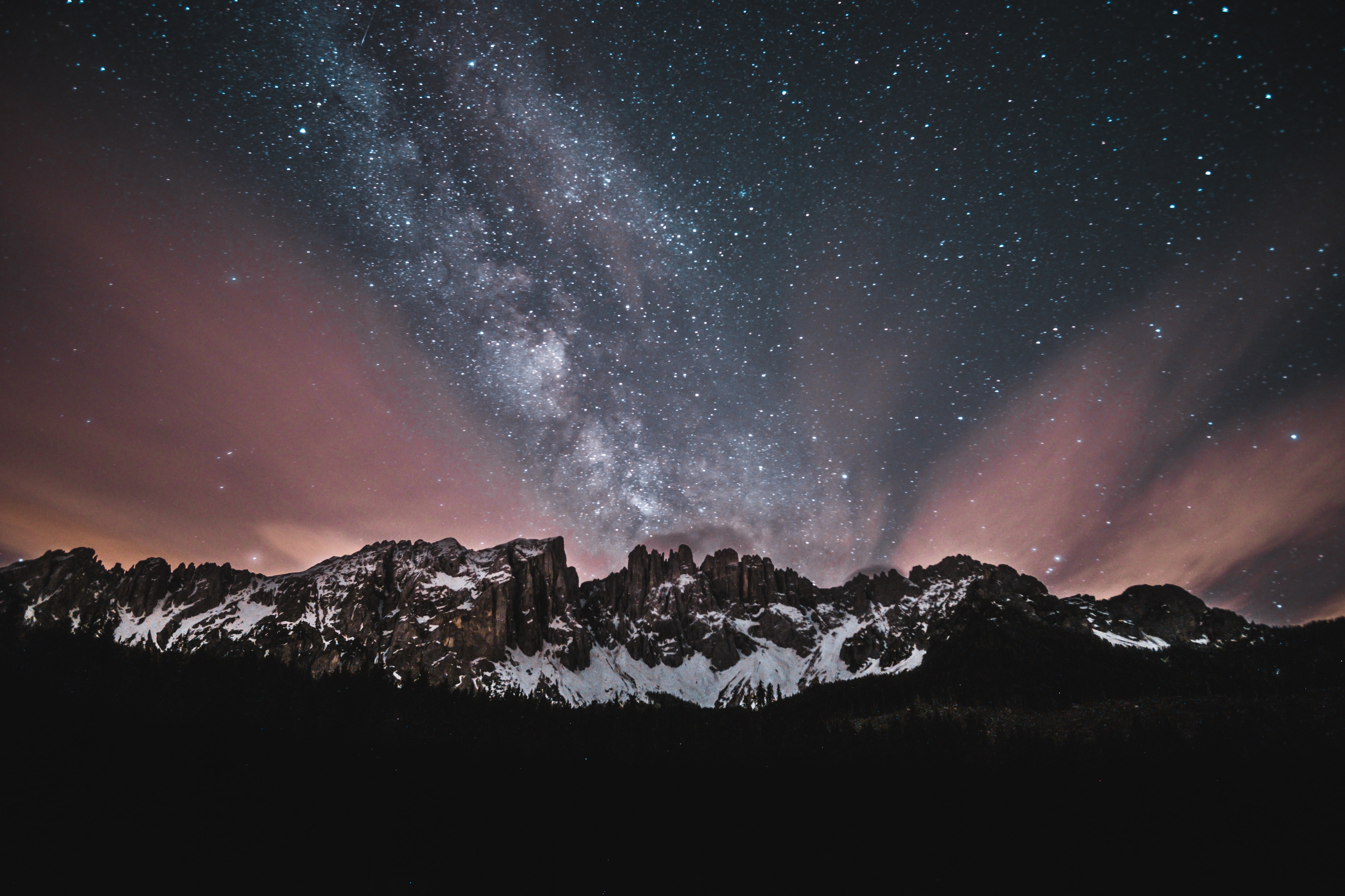 Laden Sie das Mountains, Sternenhimmel, Natur, Dunkel, Übernachtung-Bild kostenlos auf Ihren PC-Desktop herunter
