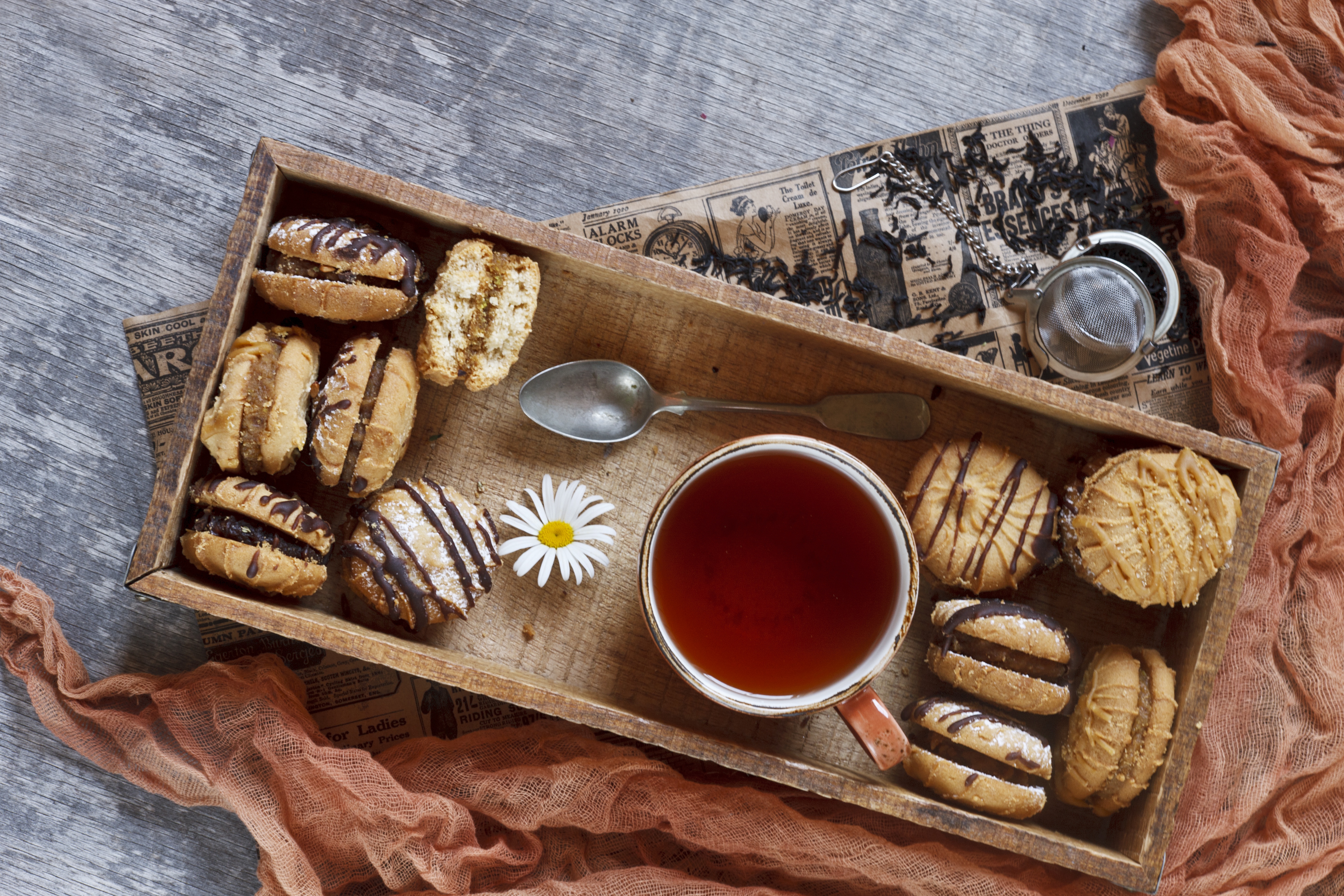 Download mobile wallpaper Food, Still Life, Tea, Cookie for free.