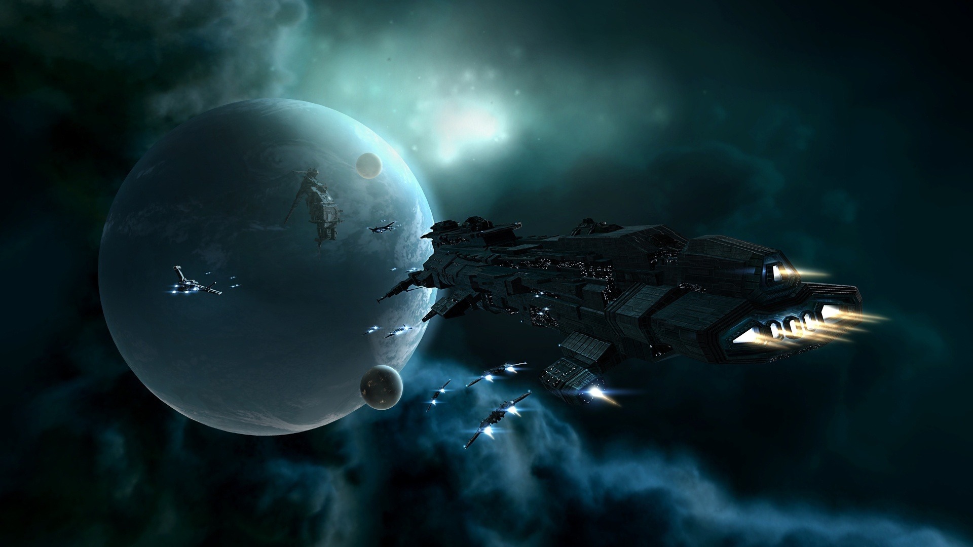 Download mobile wallpaper Spaceship, Planet, Sci Fi for free.