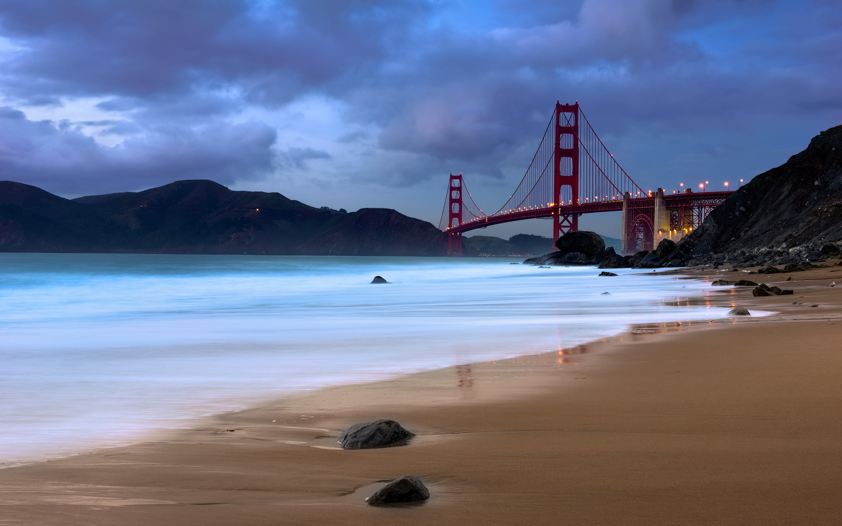 Free download wallpaper Bridges, Beach, Bridge, Golden Gate, Man Made on your PC desktop