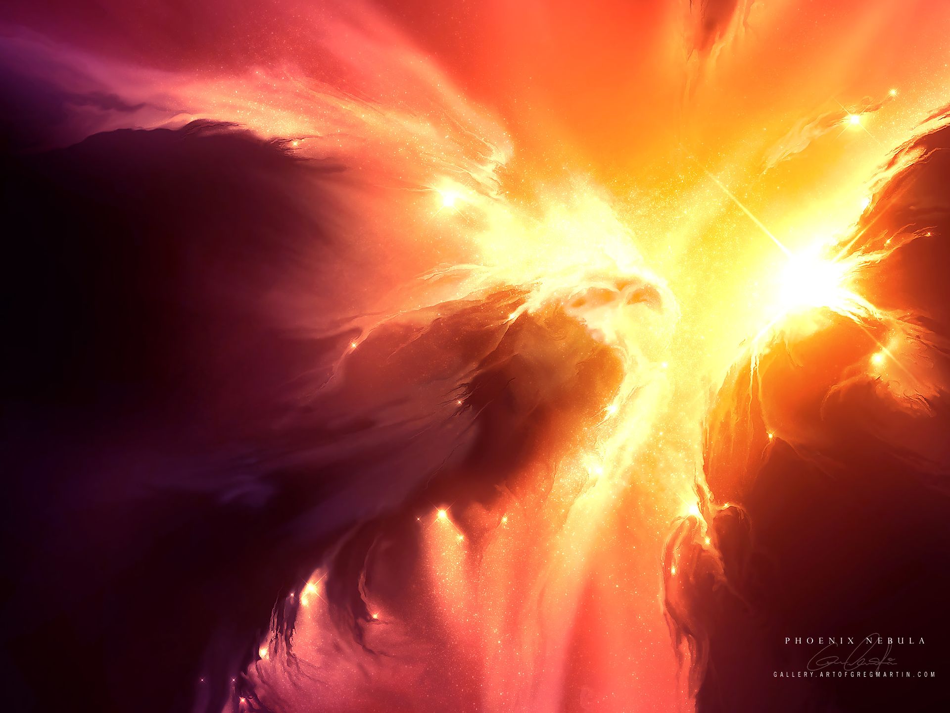 Free download wallpaper Bird, Nebula, Sci Fi on your PC desktop