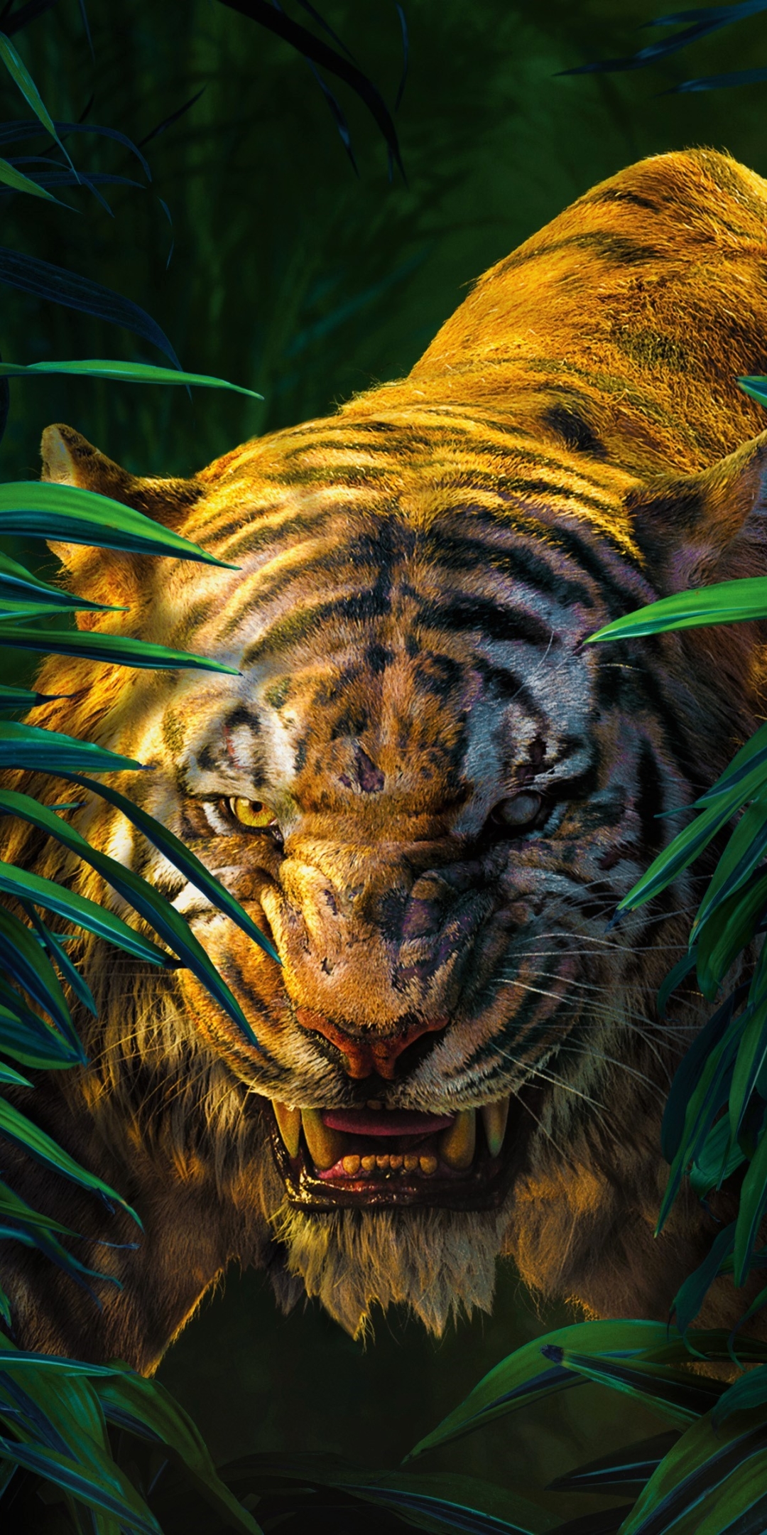 Handy-Wallpaper Nahansicht, Tiger, Filme, Das Dschungelbuch, Das Dschungelbuch (2016), Shere Khan kostenlos herunterladen.