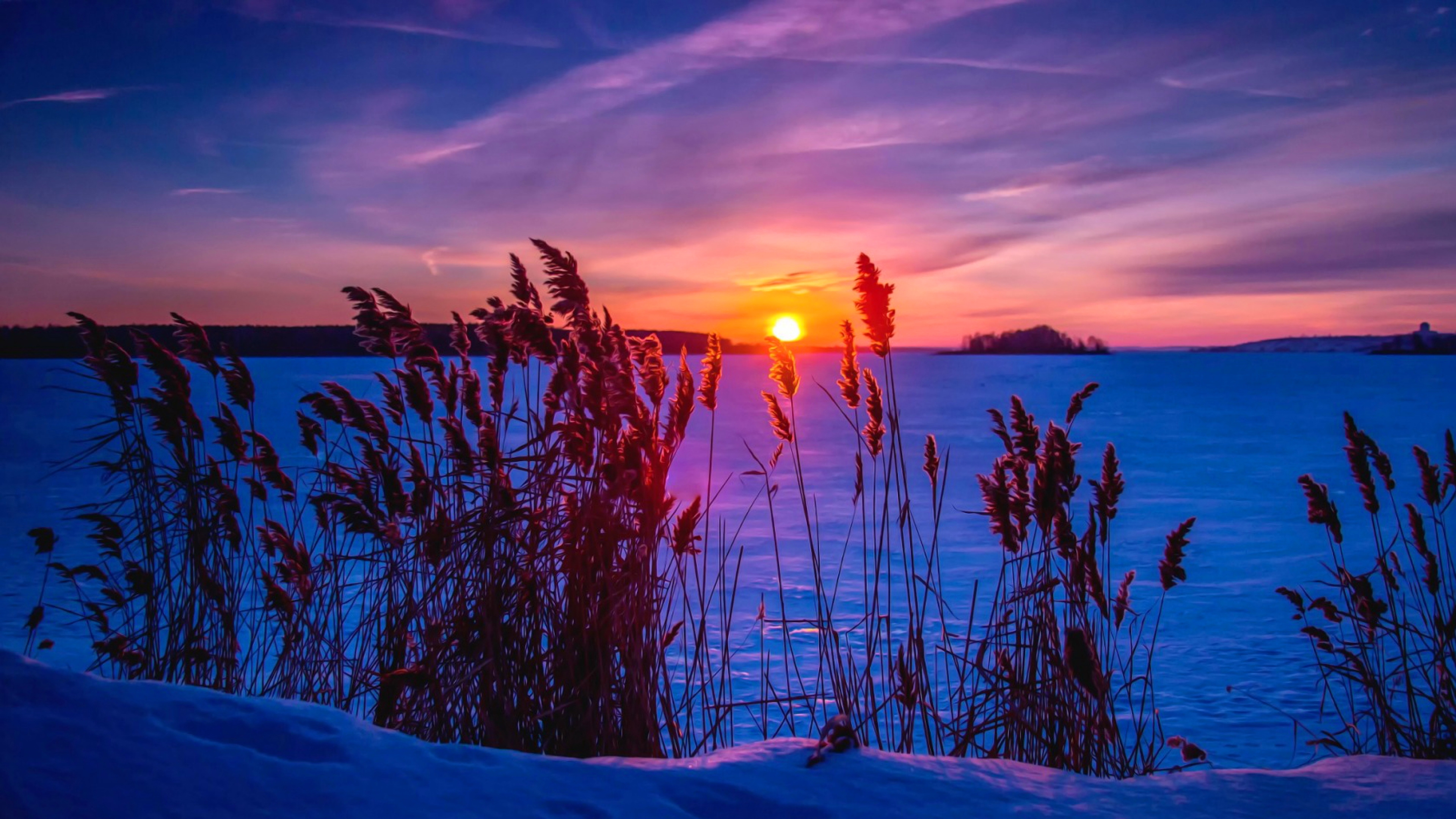 Laden Sie das Winter, Schnee, Silhouette, Sonnenuntergang, Sonne, Erde/natur-Bild kostenlos auf Ihren PC-Desktop herunter