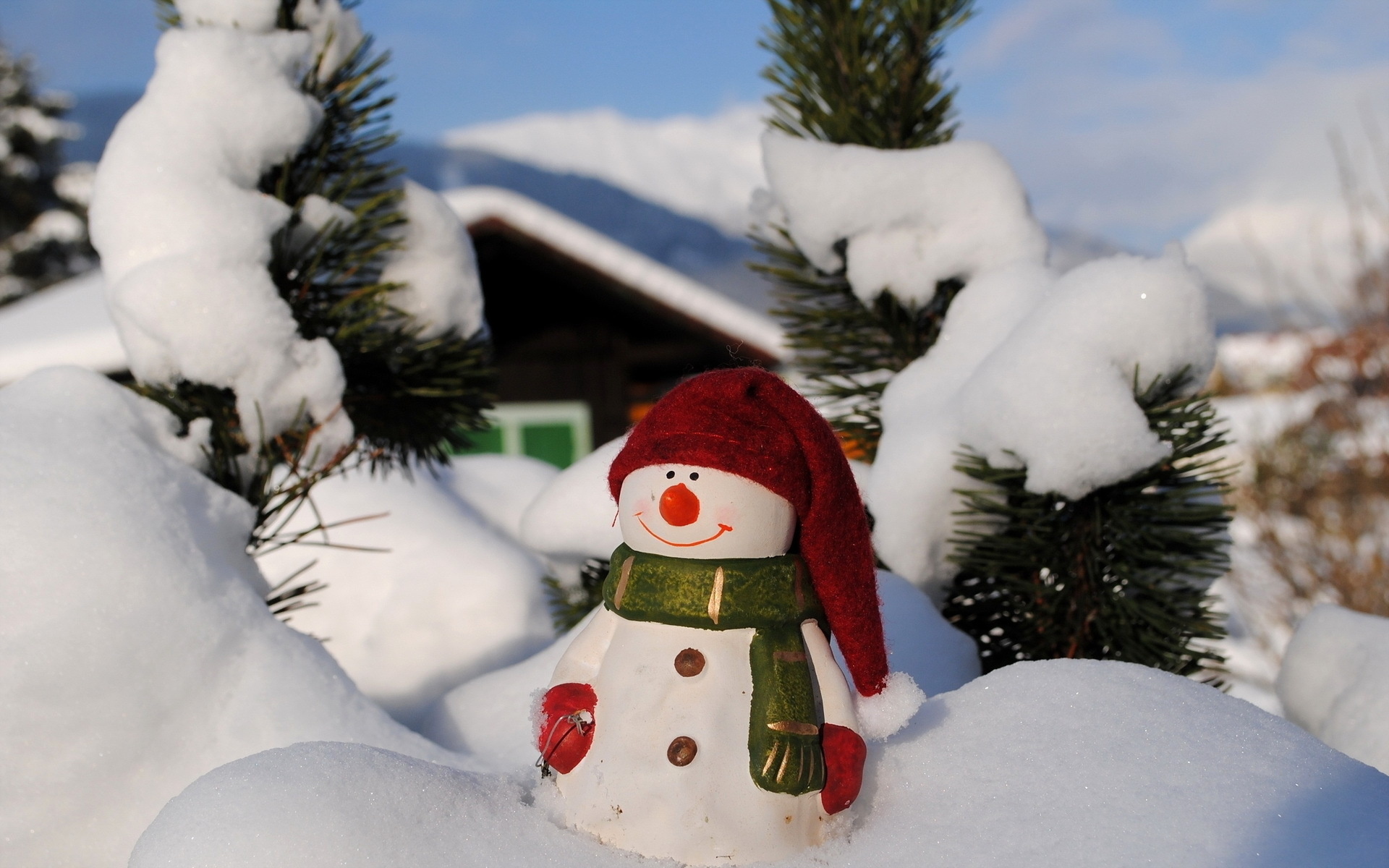 PCデスクトップに冬, 雪, 雪だるま, 写真撮影, サンタハット画像を無料でダウンロード