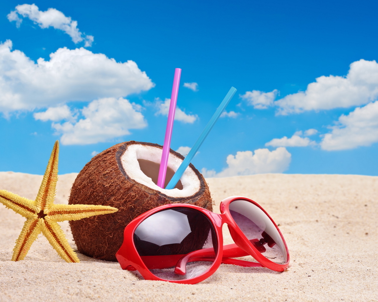12535 baixar papel de parede paisagem, praia, verão, bebidas, coconuts - protetores de tela e imagens gratuitamente