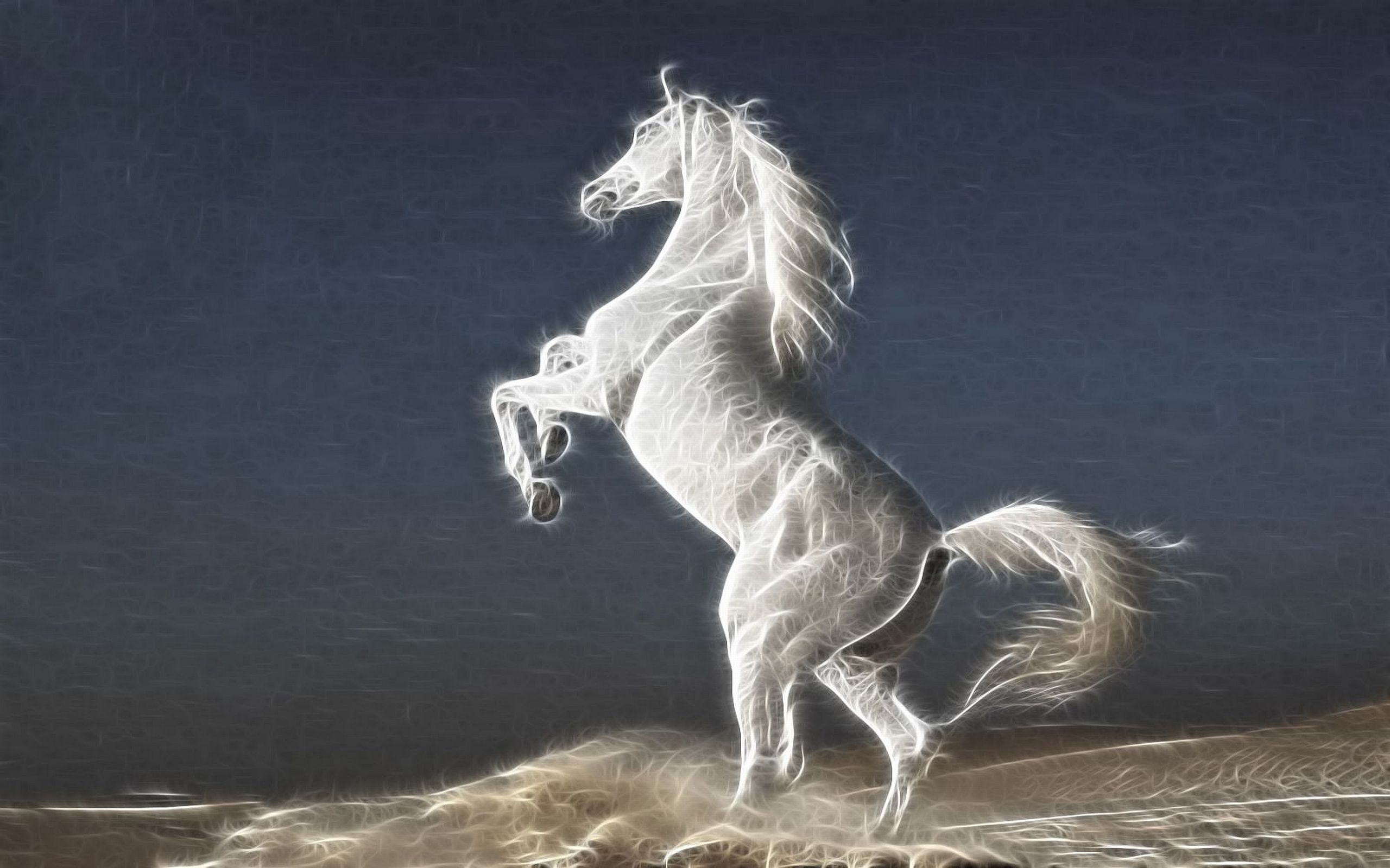527247 завантажити шпалери кінь, білий, тварина, фрактал, жеребець - заставки і картинки безкоштовно
