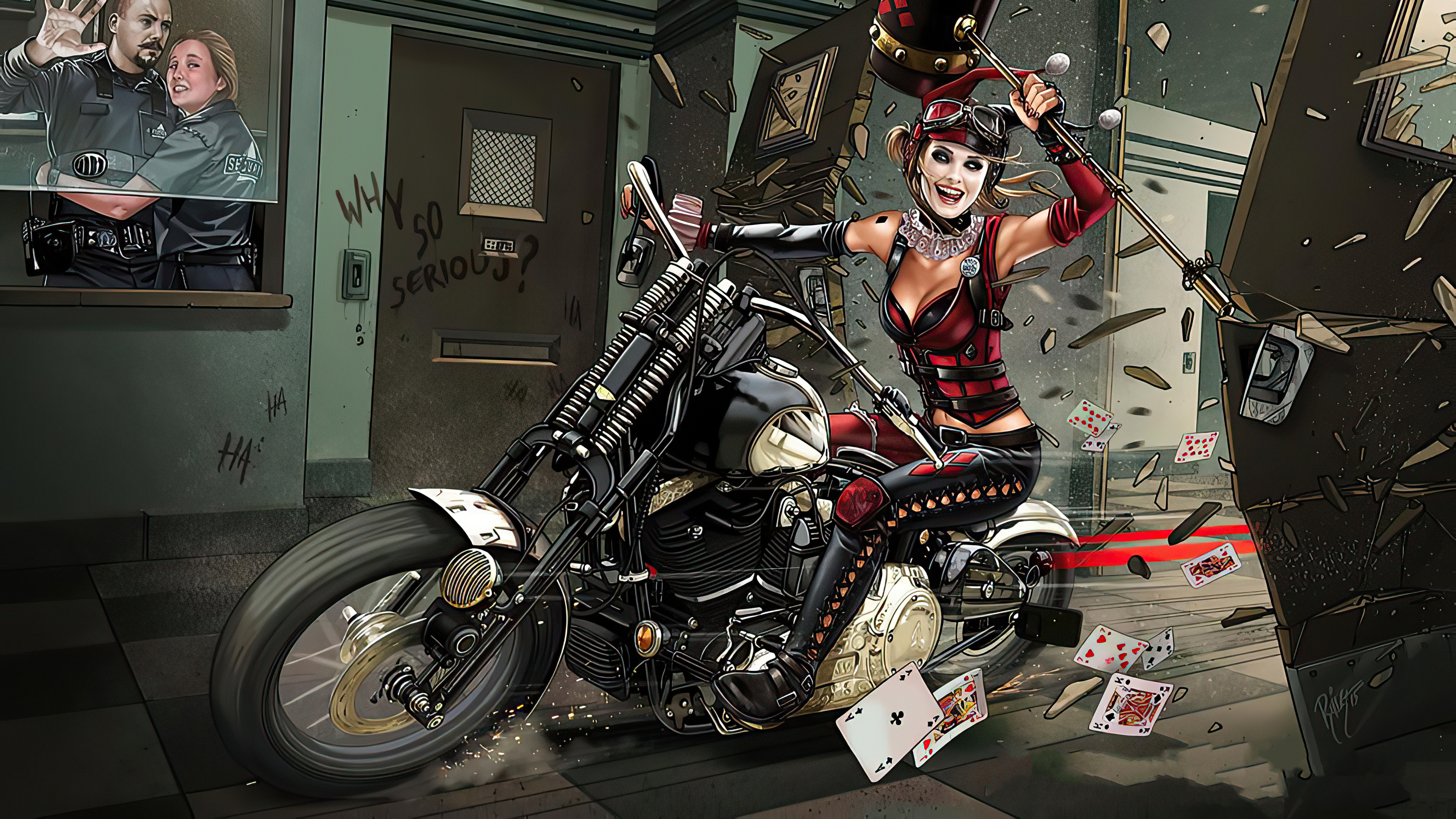 Download mobile wallpaper Motorcycle, Comics, Harley Quinn, Dc Comics for free.