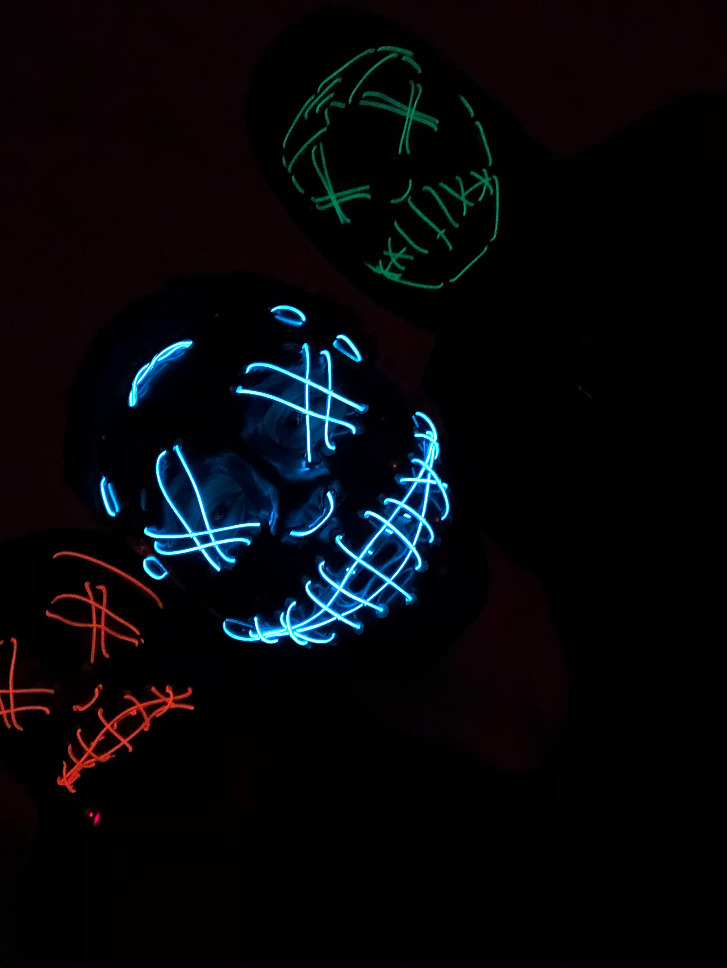 Download background mask, neon, black, multicolored, motley, human, person