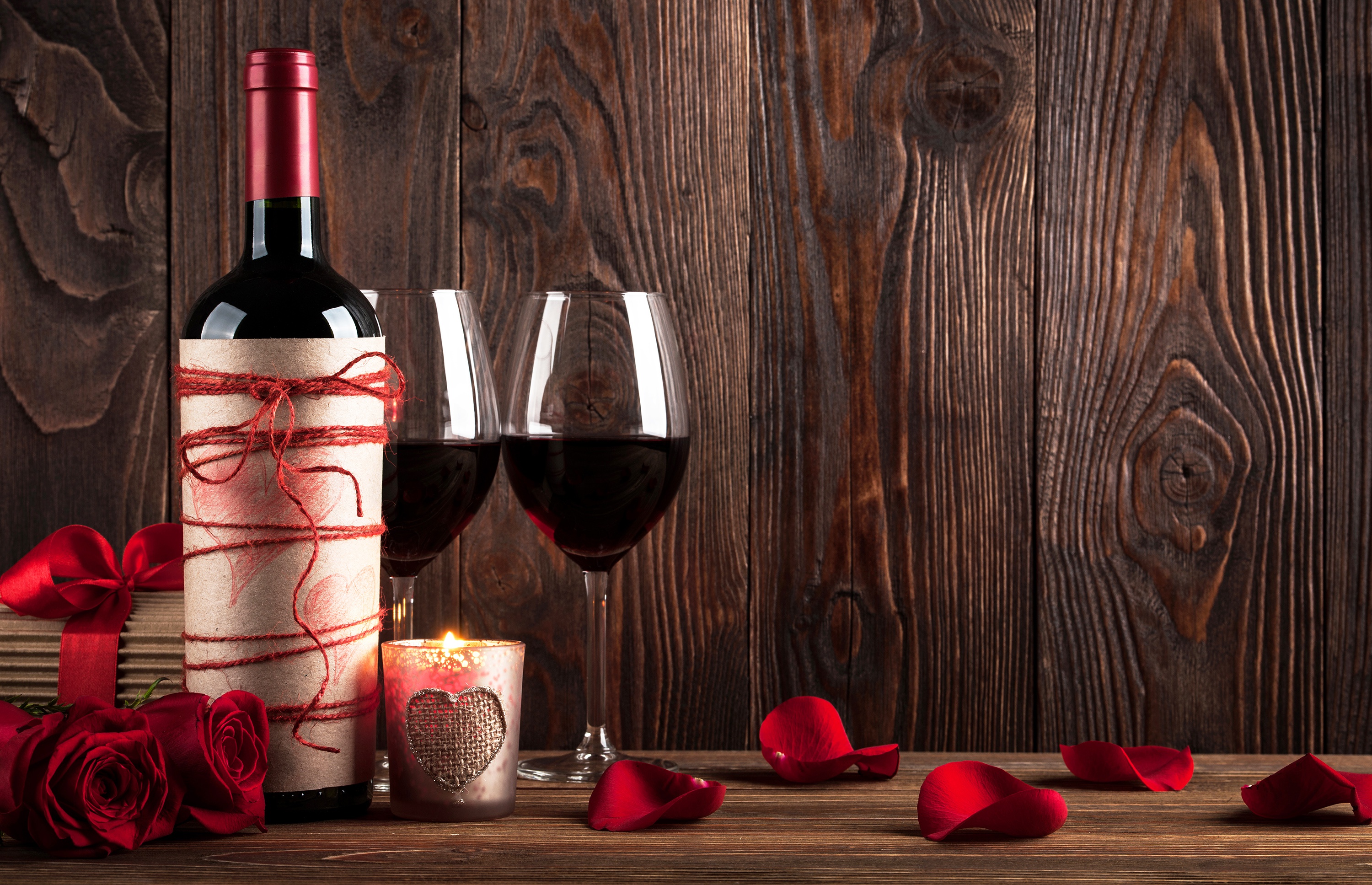 Free download wallpaper Valentine's Day, Still Life, Flower, Holiday, Glass, Candle, Petal, Wine on your PC desktop