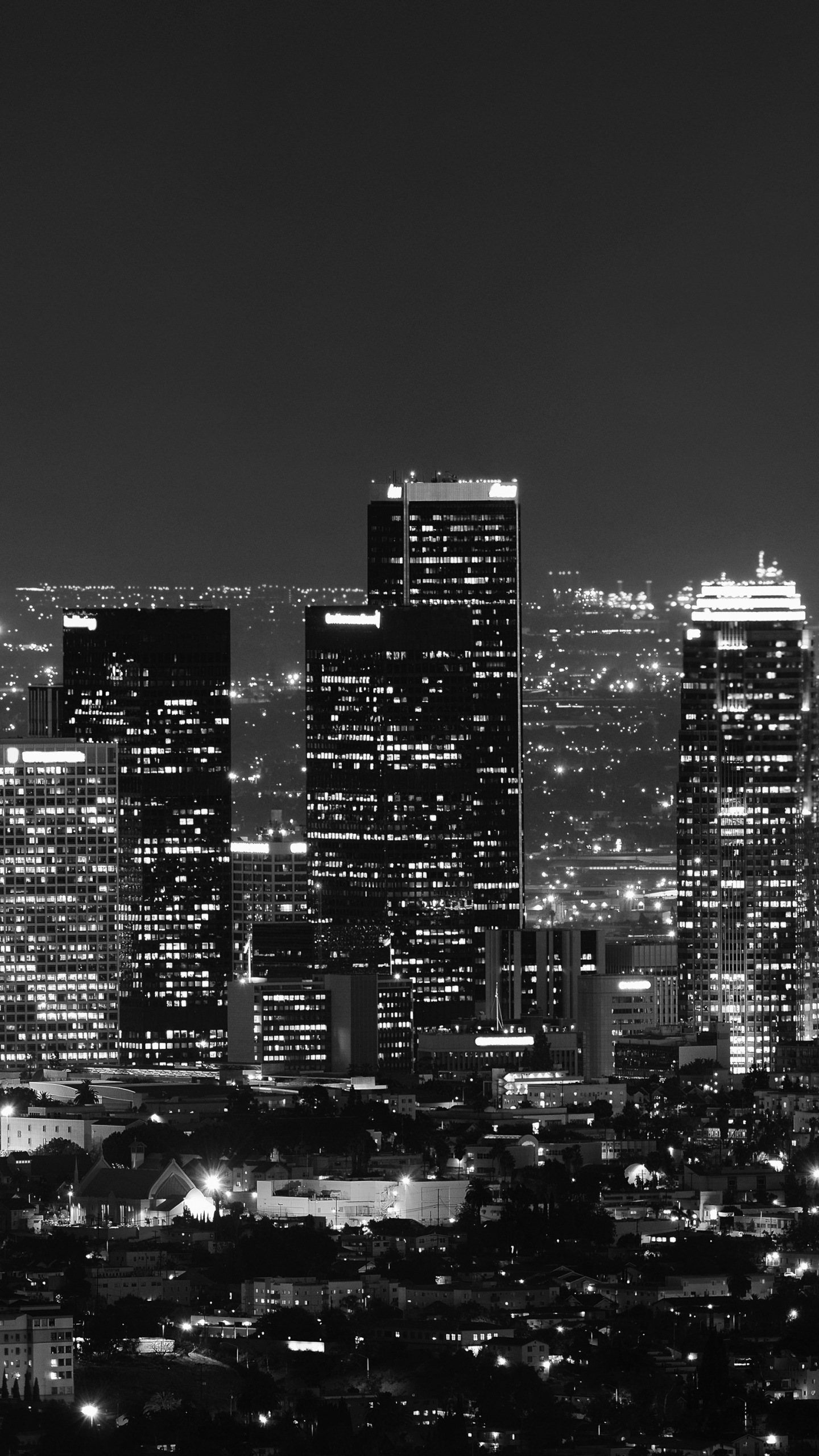 無料モバイル壁紙都市, 街, 超高層ビル, 建物, 地平線, ロサンゼルス, 夜, アメリカ合衆国, マンメイド, 街並みをダウンロードします。