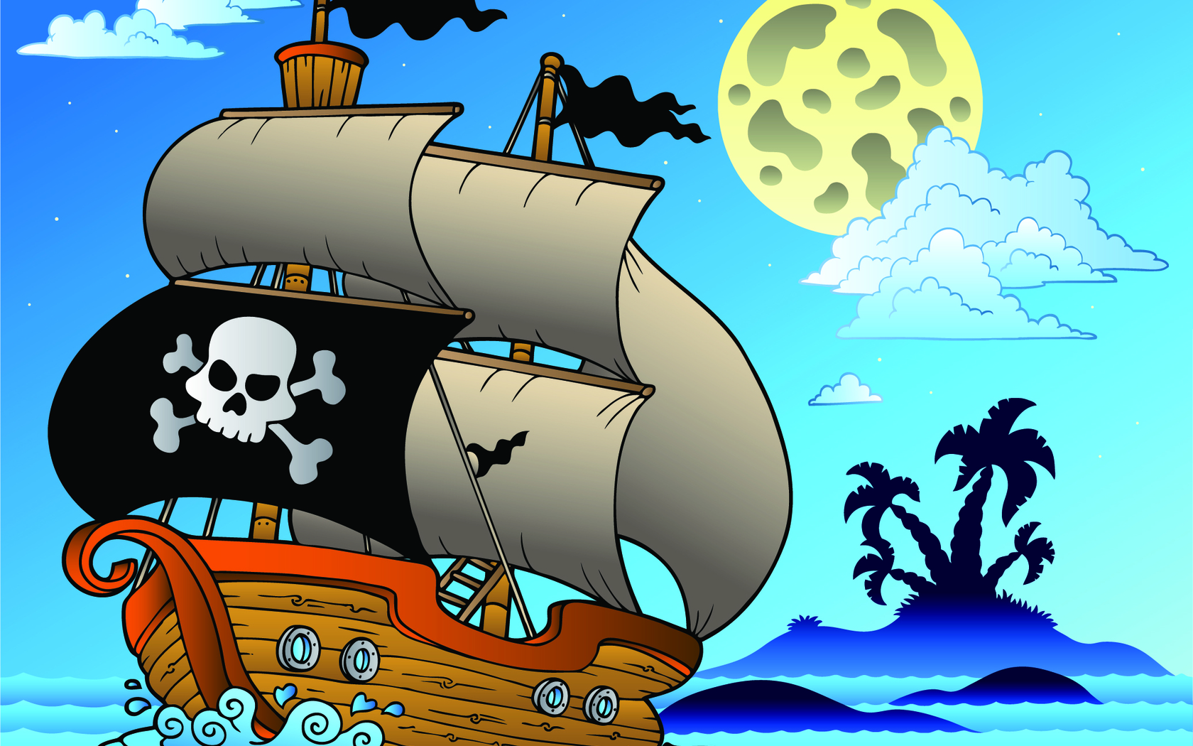 Descarga gratuita de fondo de pantalla para móvil de Dibujos Animados, Fantasía, Oscuro, Humor, Pirata, Cráneos.
