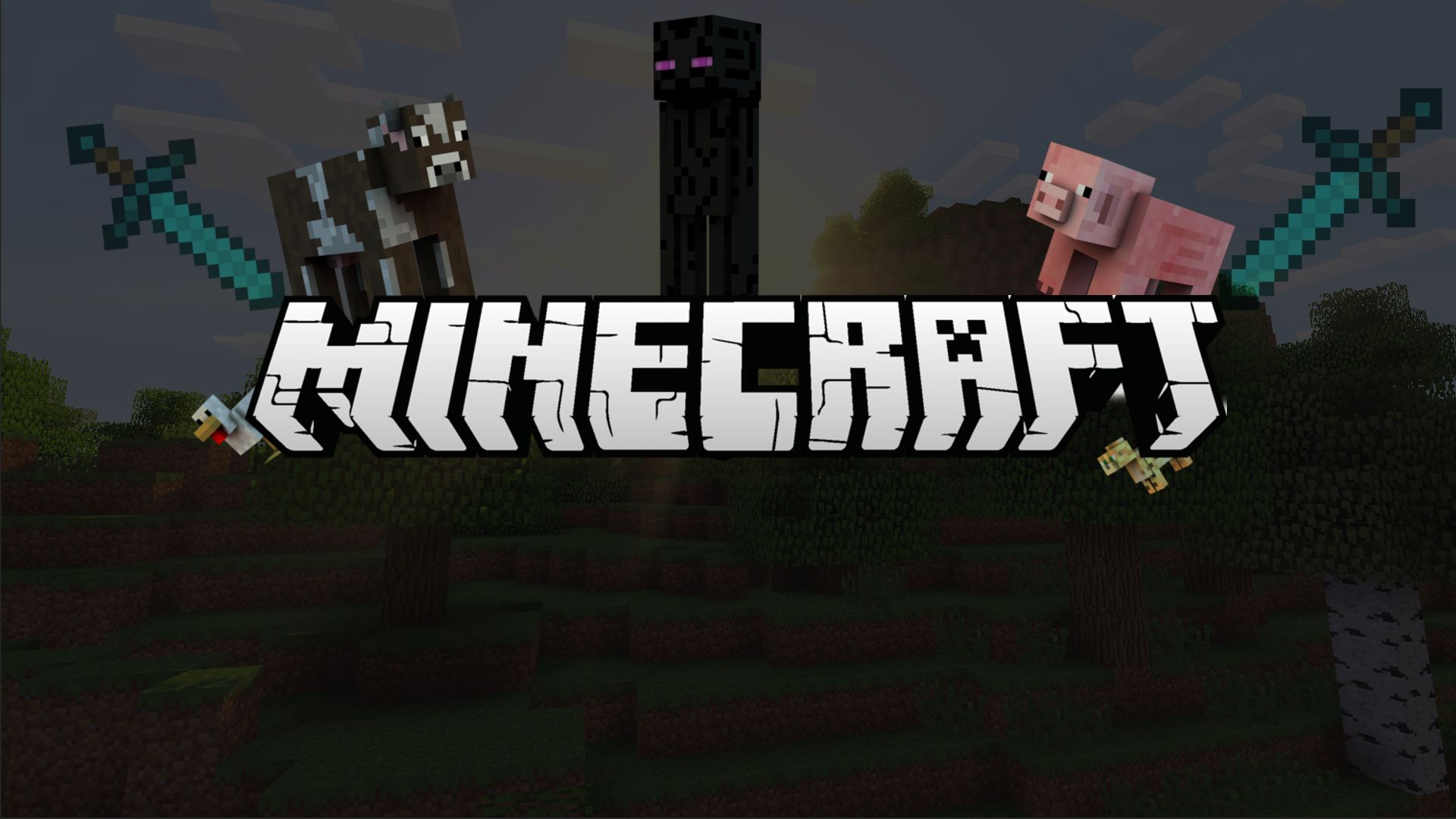 video game, minecraft, cow, pig