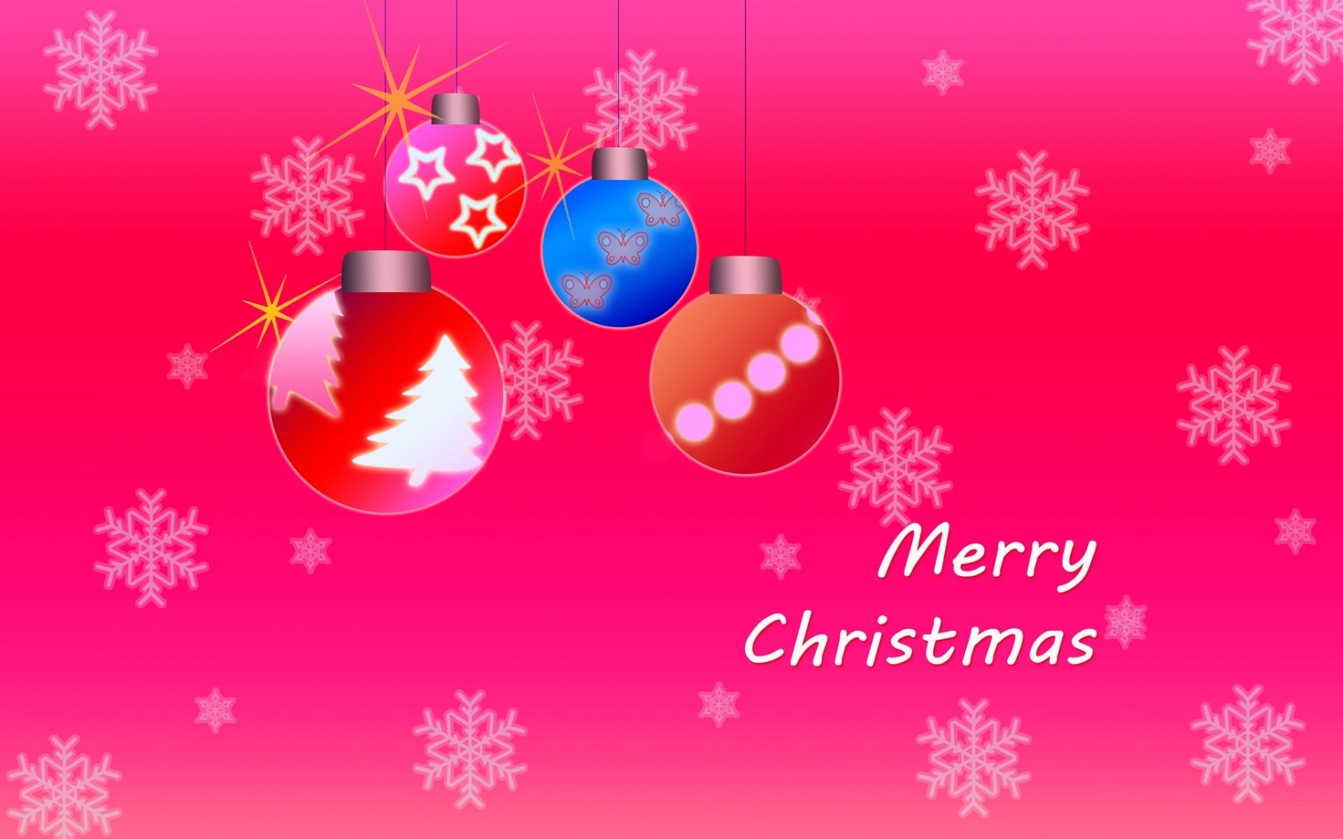 PCデスクトップにピンク, 装飾, クリスマス, スノーフレーク, ホリデー, メリークリスマス画像を無料でダウンロード
