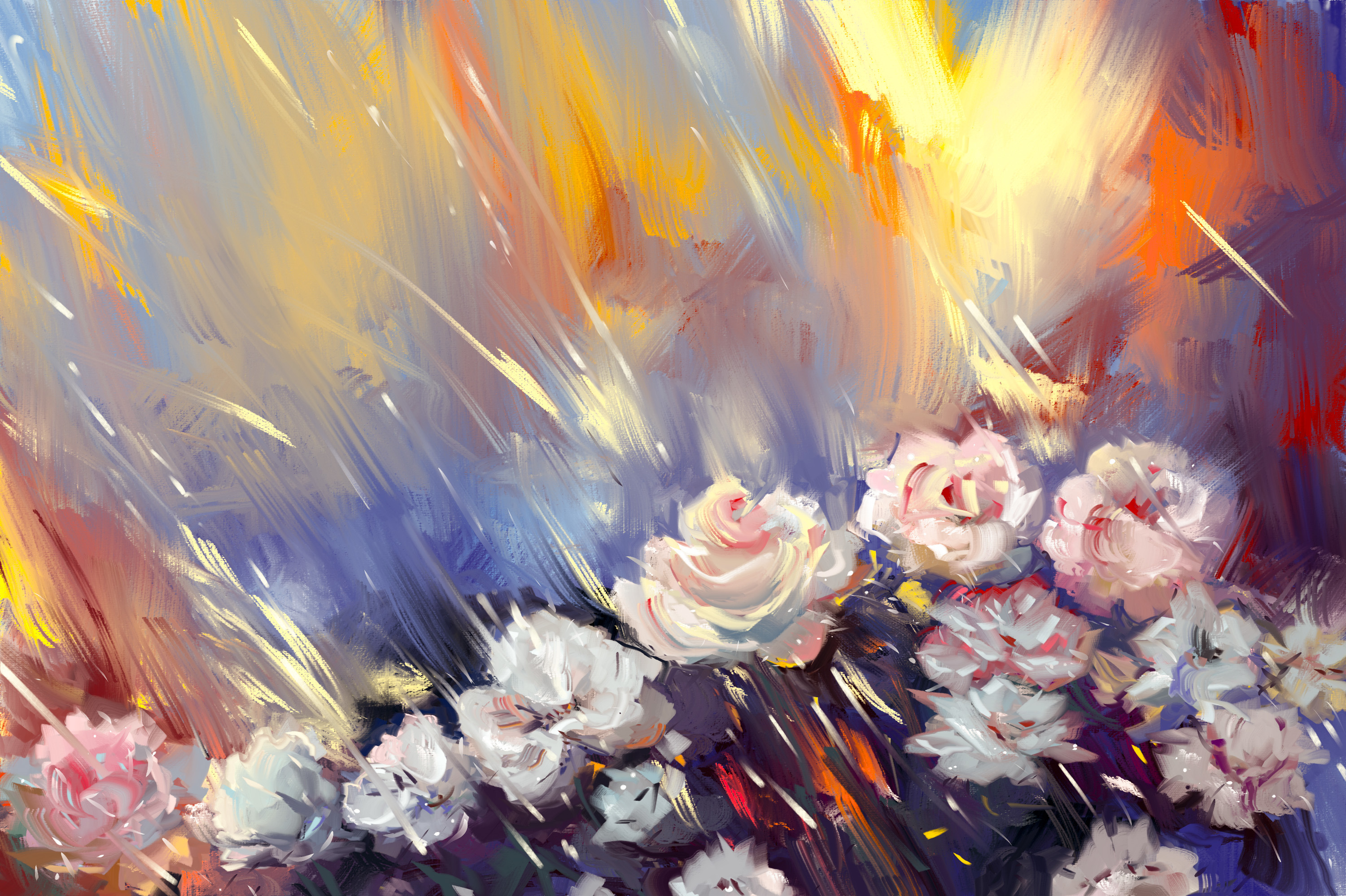 Free download wallpaper Flowers, Flower, Painting, Artistic, White Flower on your PC desktop