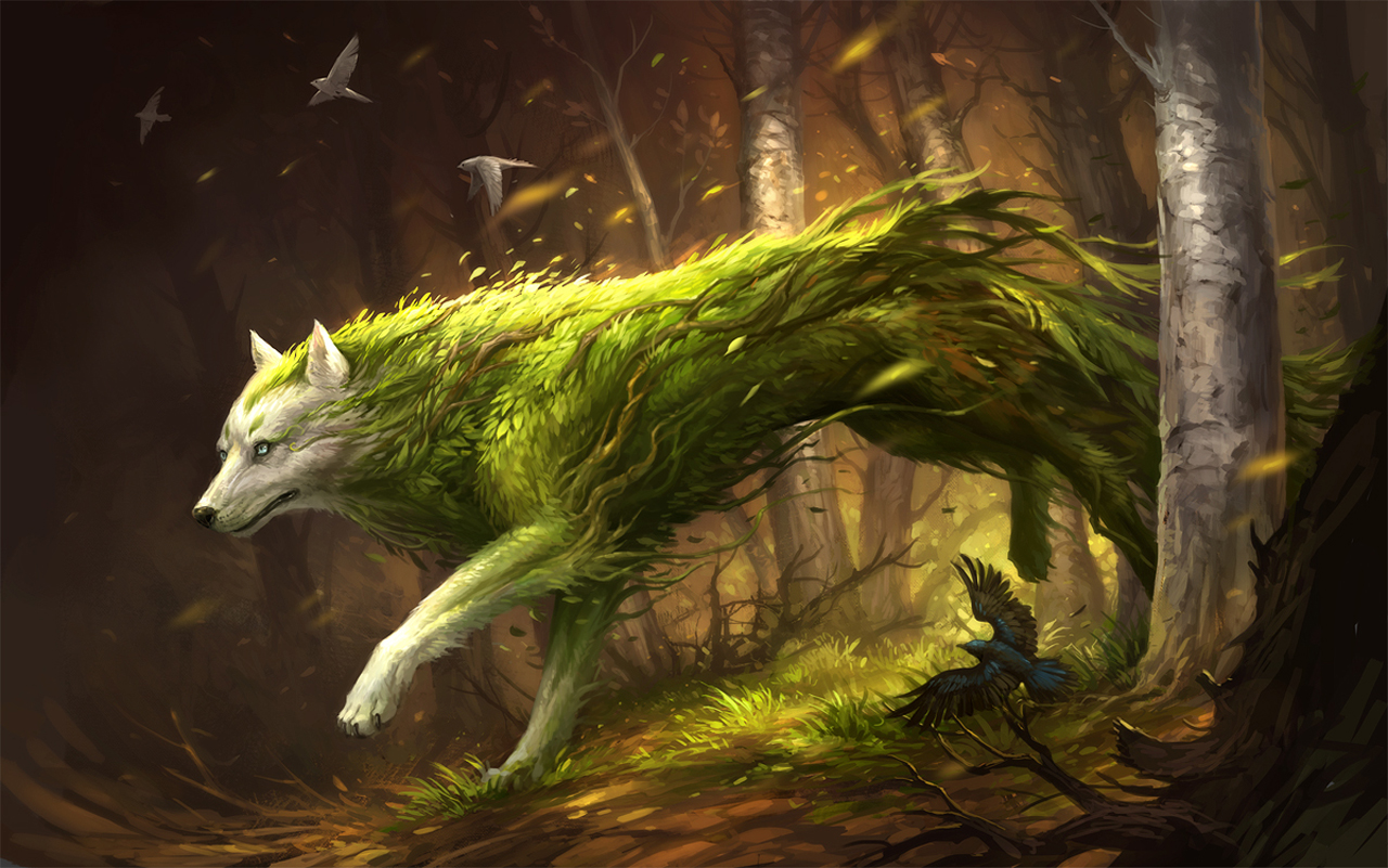 Laden Sie das Fantasie, Wolf-Bild kostenlos auf Ihren PC-Desktop herunter