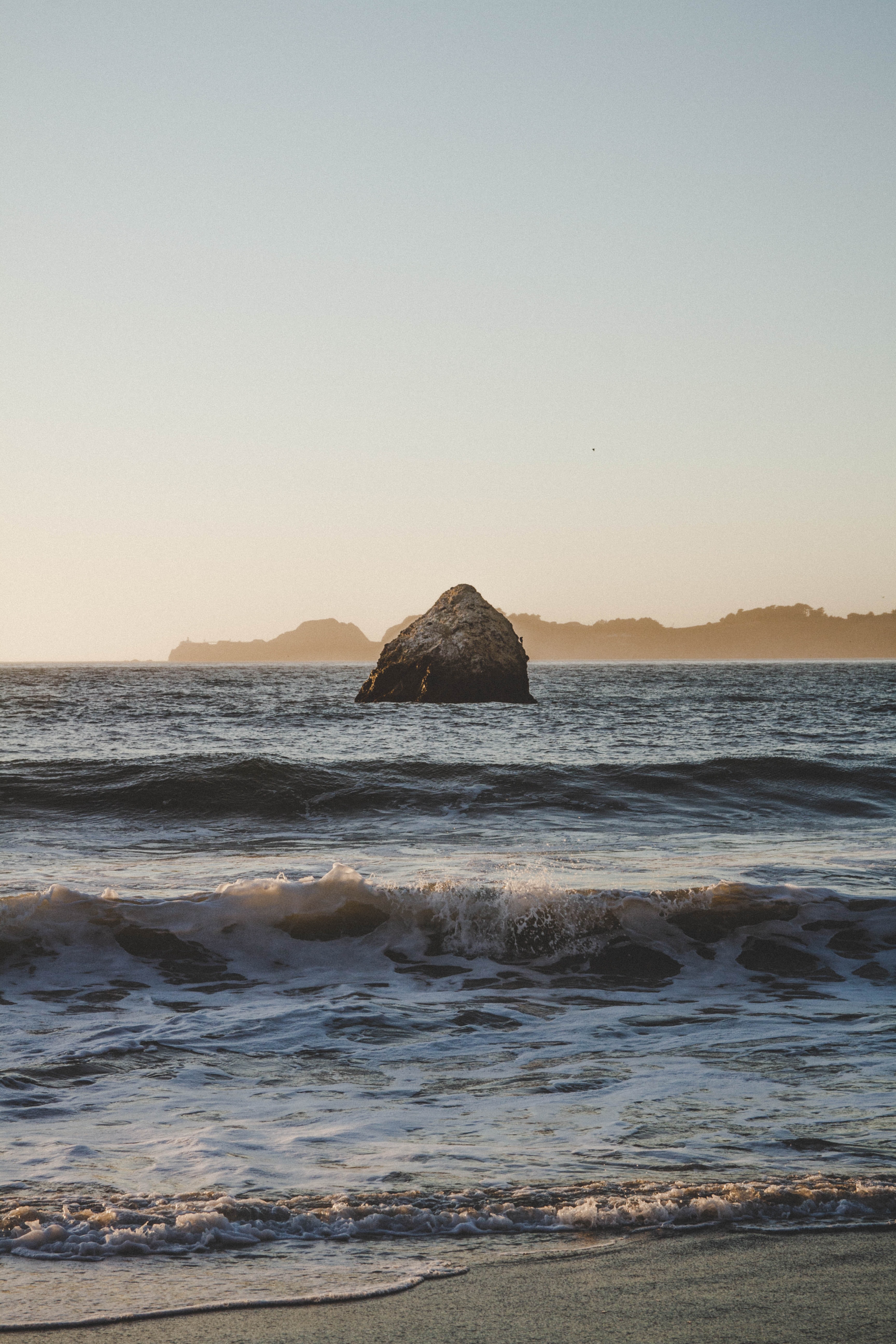 waves, nature, sea, rock, coast, stone 1080p