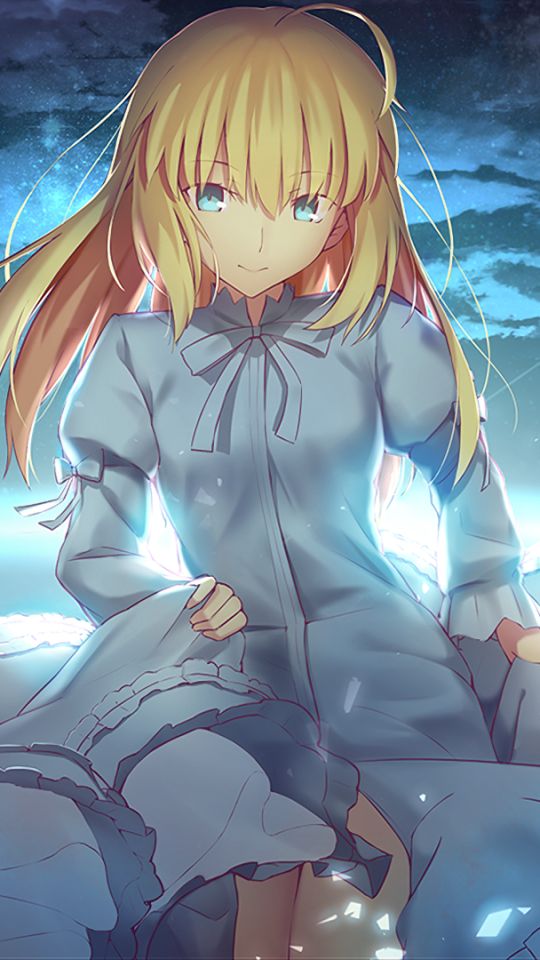 Download mobile wallpaper Anime, Blonde, Saber (Fate Series), Fate/stay Night, Aqua Eyes, Fate Series for free.