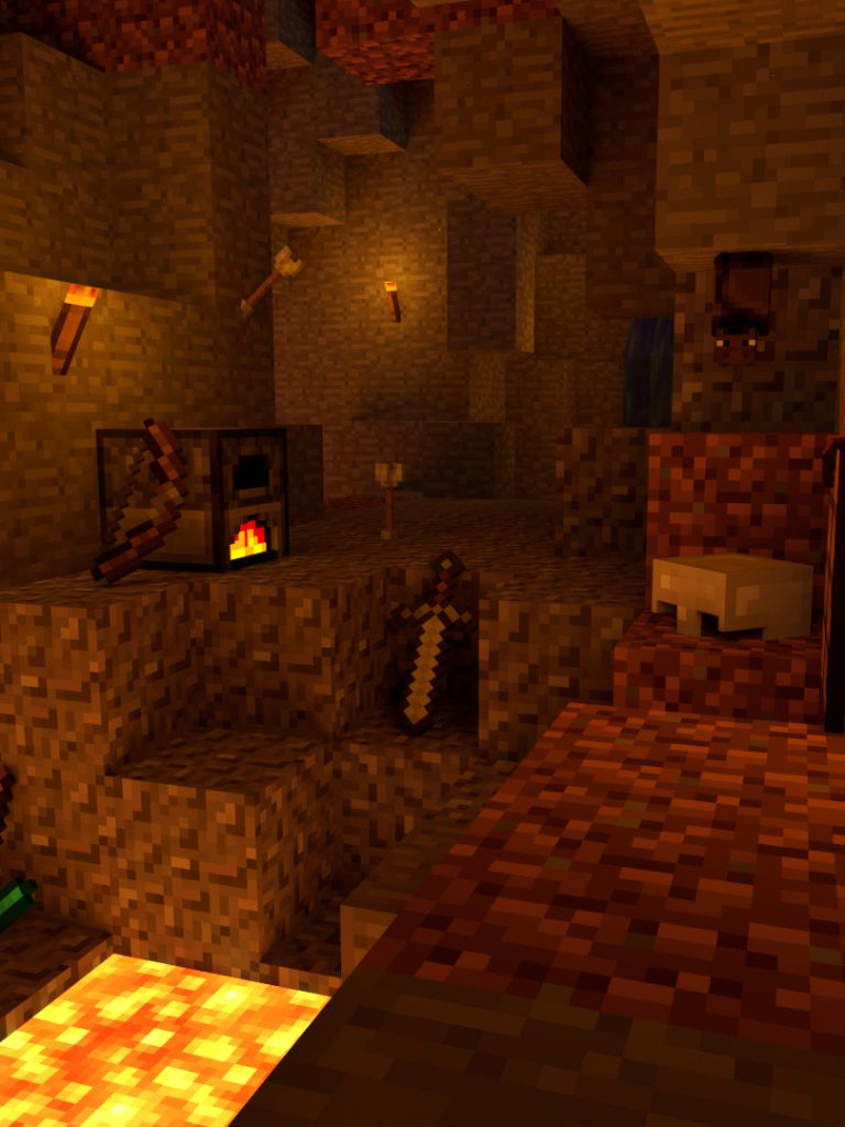 Download mobile wallpaper Minecraft, Cave, Torch, Video Game for free.