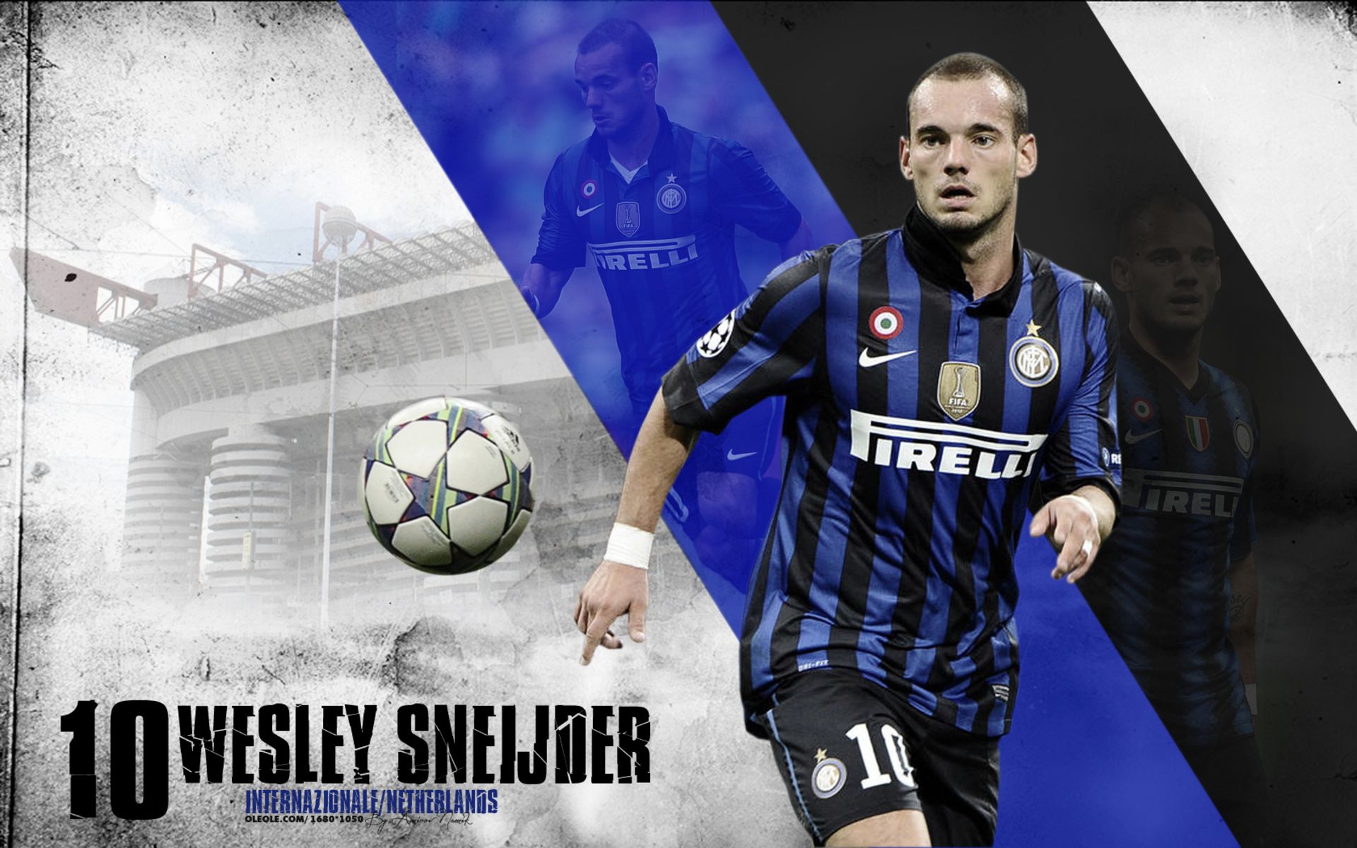Téléchargez des papiers peints mobile Des Sports, Football, Intermilan, Wesley Sneijder gratuitement.