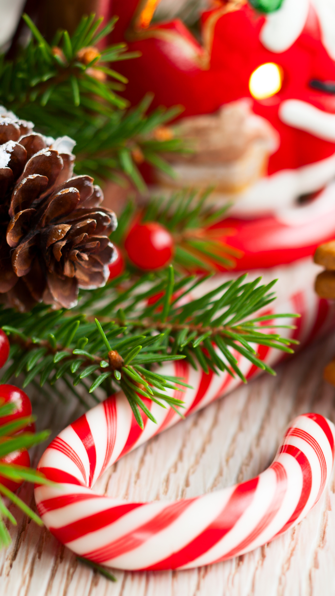 Download mobile wallpaper Christmas, Holiday, Cookie, Candy Cane for free.