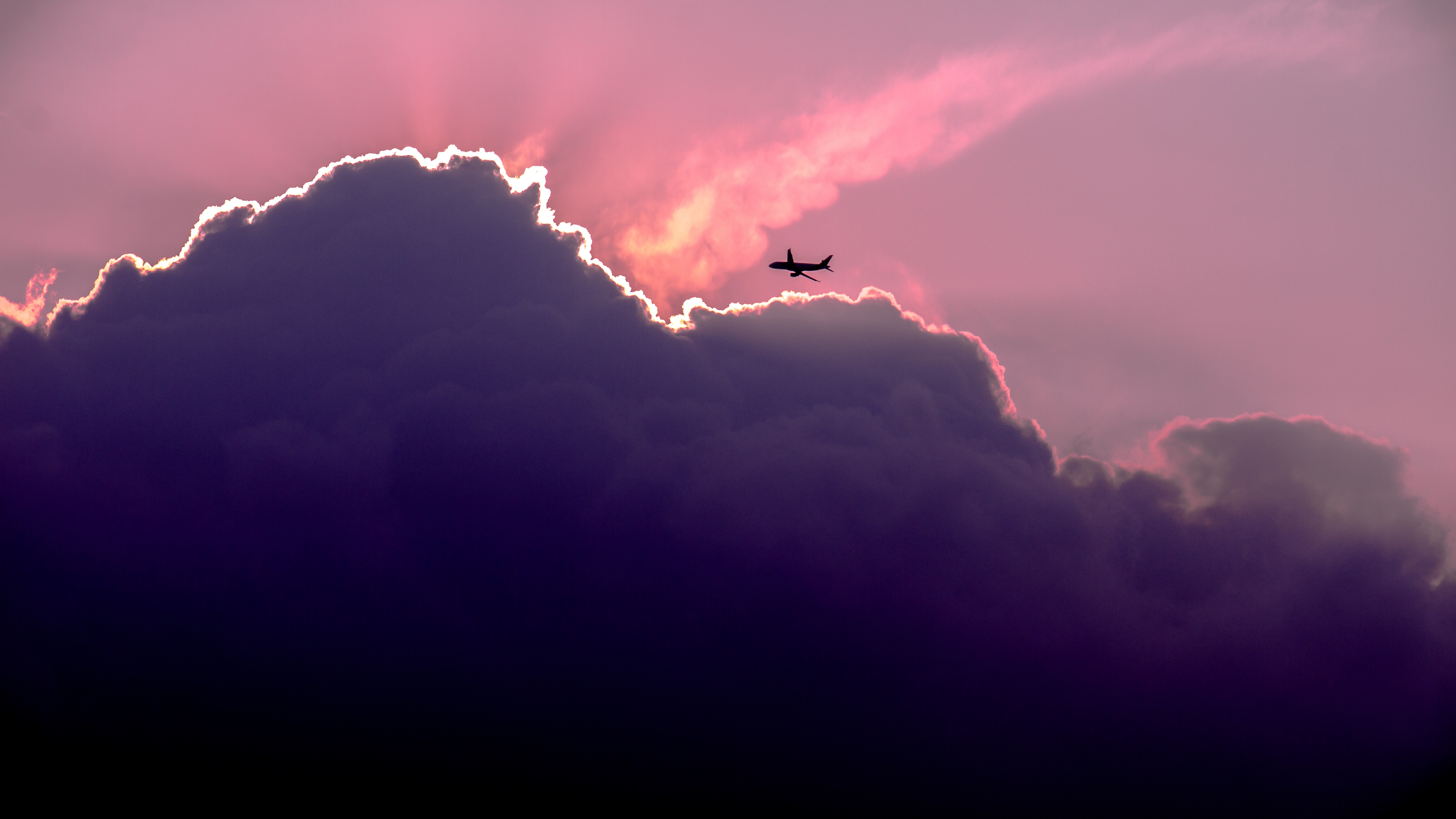 Full HD Wallpaper plane, sky, clouds, miscellanea, miscellaneous, airplane