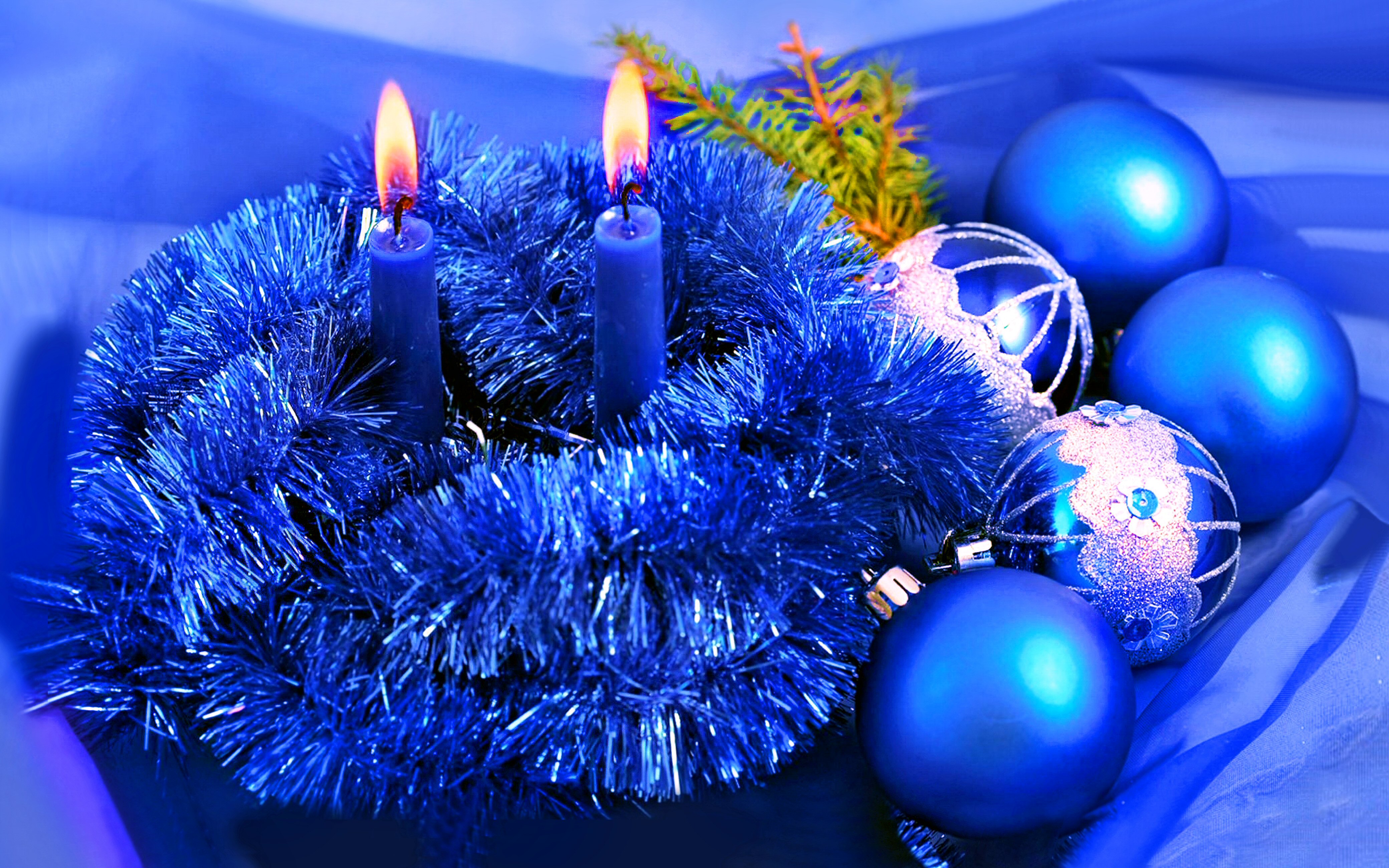 PCデスクトップにクリスマス, キャンドル, 青い, クリスマスオーナメント, ホリデー画像を無料でダウンロード