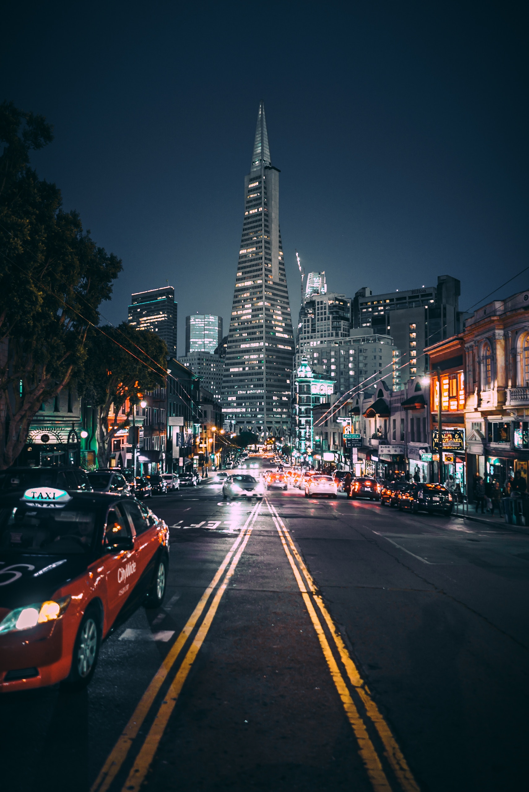 united states, usa, city lights, night city, cities, road, street, san francisco 4K for PC