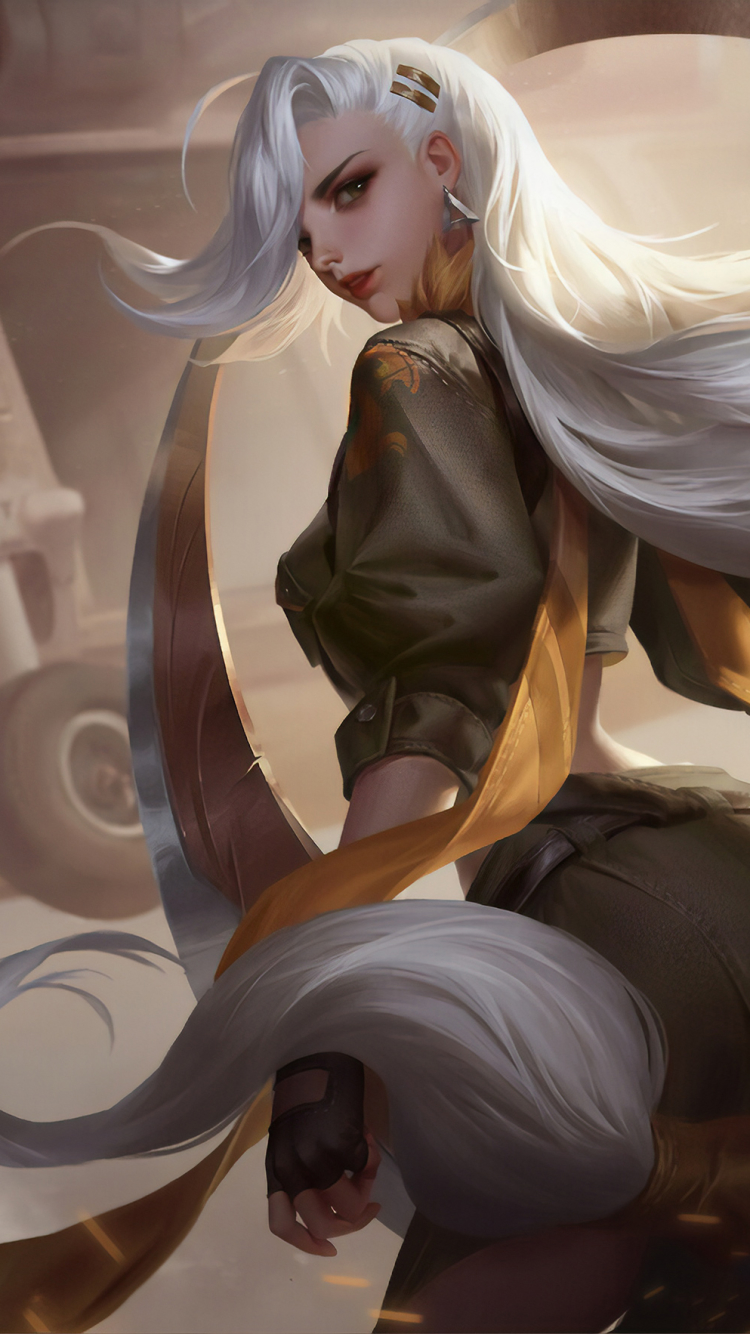 Download mobile wallpaper Video Game, Long Hair, White Hair, Arena Of Valor for free.