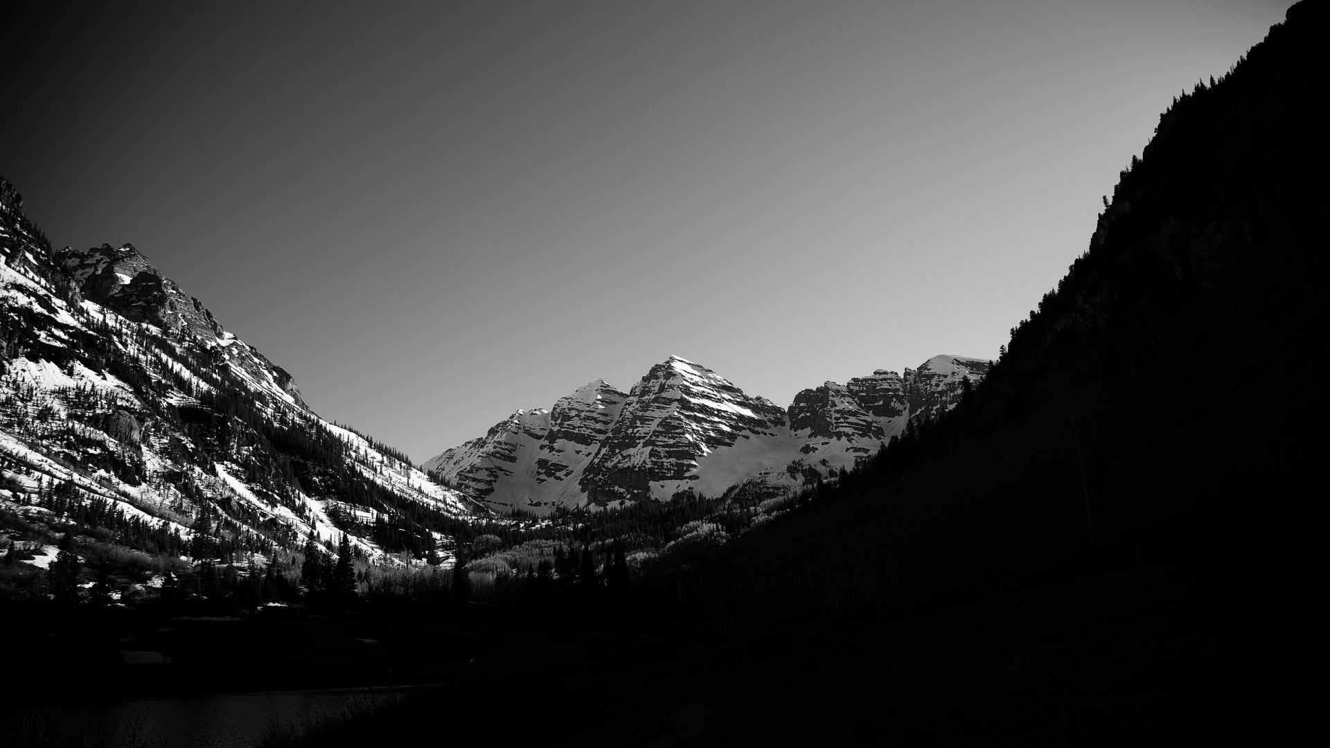 Download mobile wallpaper Snow, Mountain, Photography, Black & White for free.