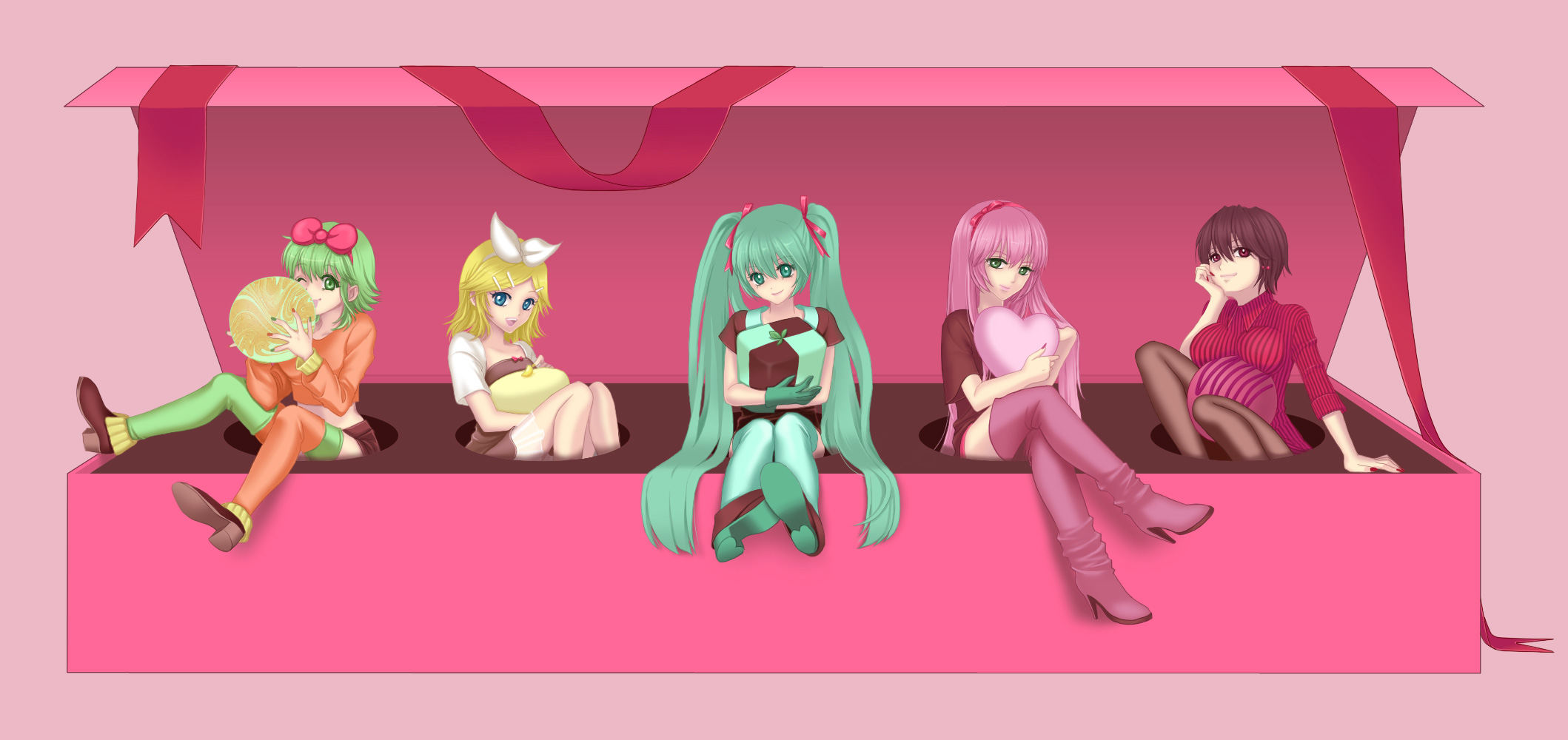 Descarga gratuita de fondo de pantalla para móvil de Vocaloid, Luka Megurine, Animado, Hatsune Miku, Rin Kagamine, Gumi (Vocaloid), Meiko (Vocaloid).