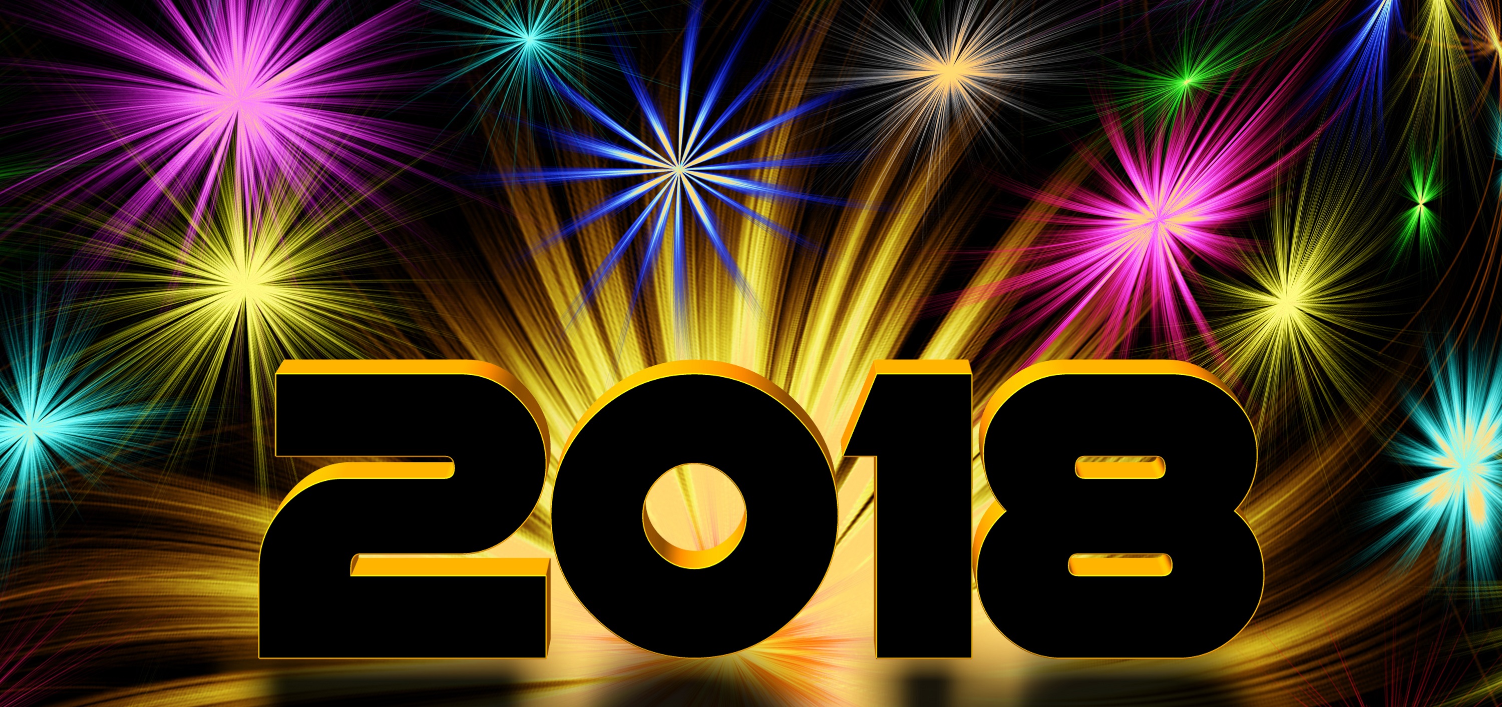 869123 скачать обои новый год 2018, праздничные, красочный, цвета, новый год - заставки и картинки бесплатно