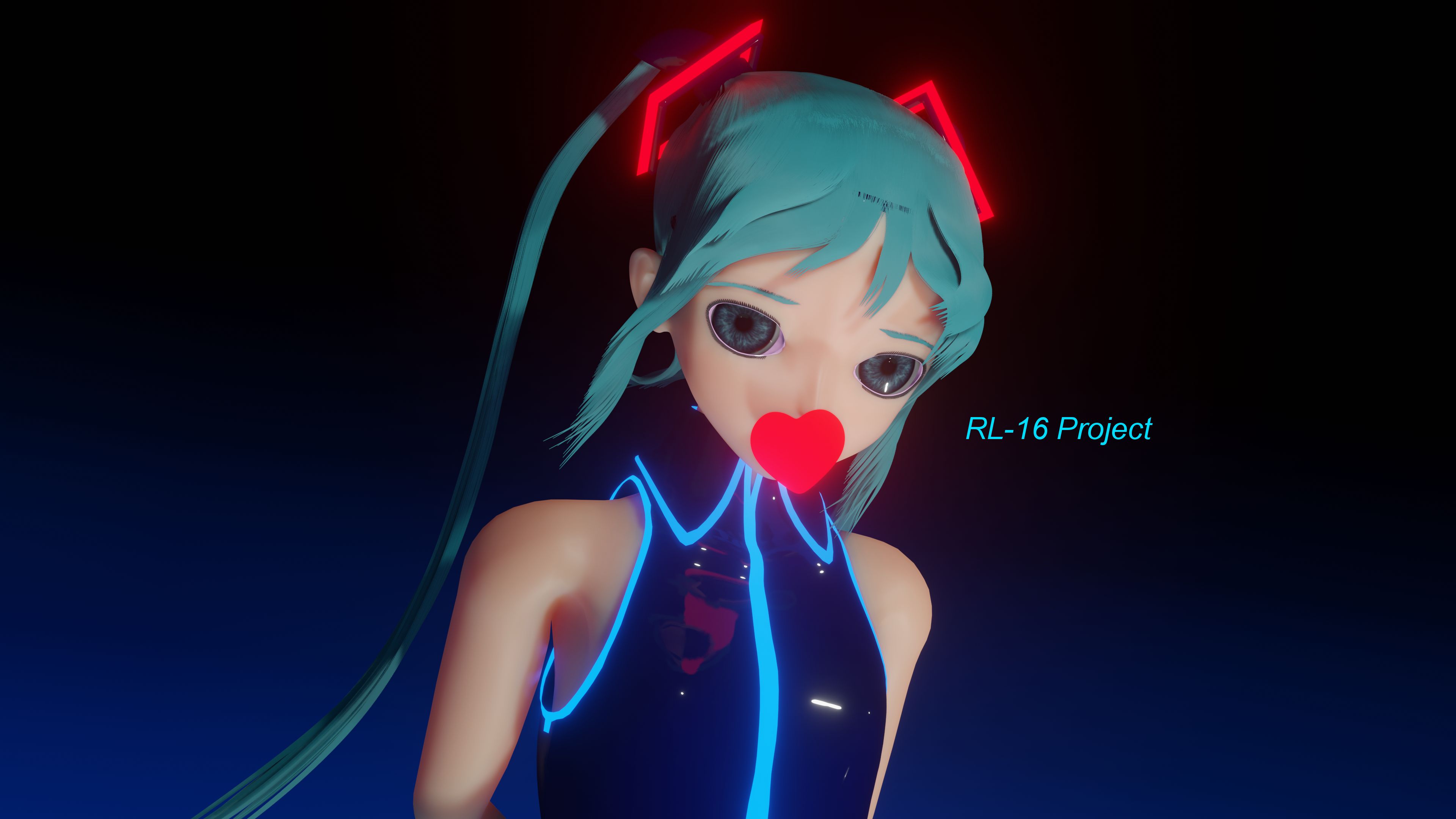 Laden Sie das Vocaloid, Mixer, Blaue Augen, Hatsune Miku, Animes, Lange Haare, Blender 3D-Bild kostenlos auf Ihren PC-Desktop herunter