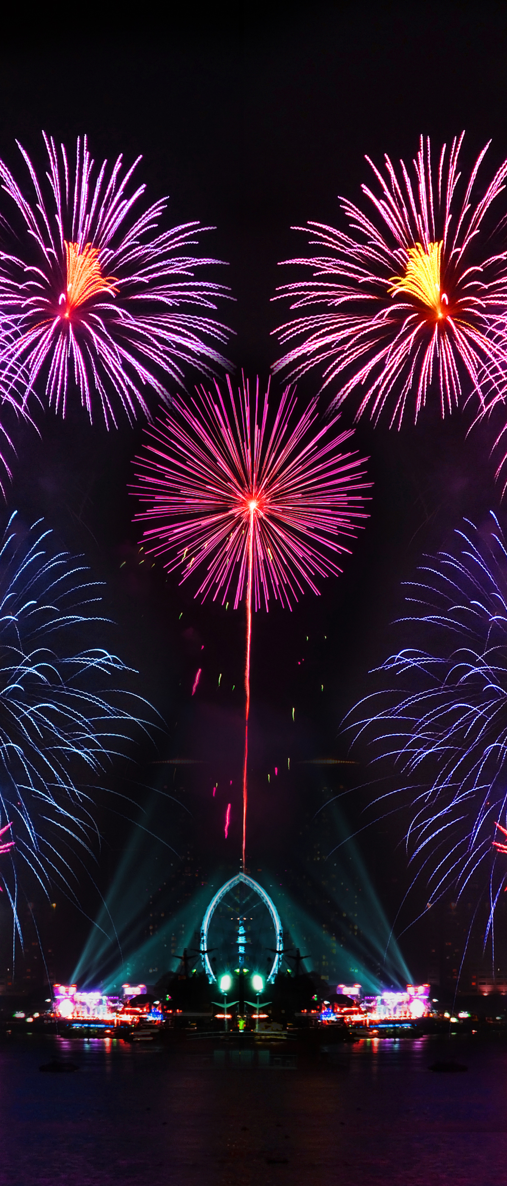 Download mobile wallpaper Night, Fireworks, Photography for free.